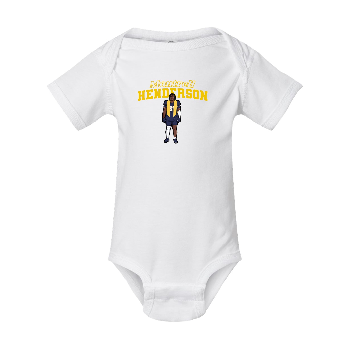 Baby Onesie — Name Arch in White