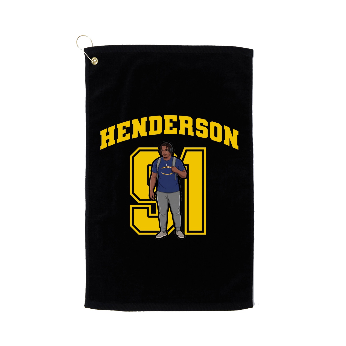 Golf Towel — Number in Black