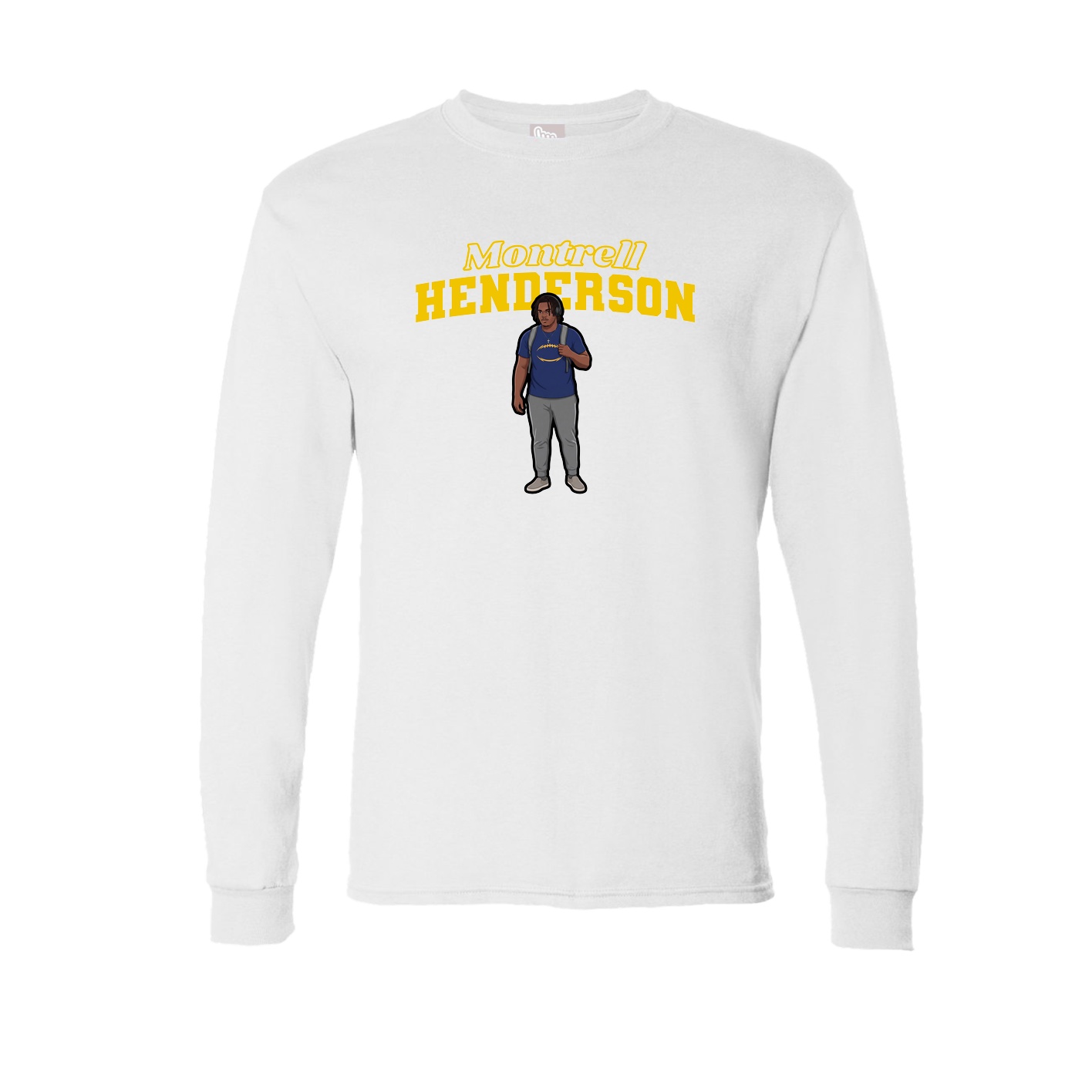 Long Sleeve Tee — Name Arch in White