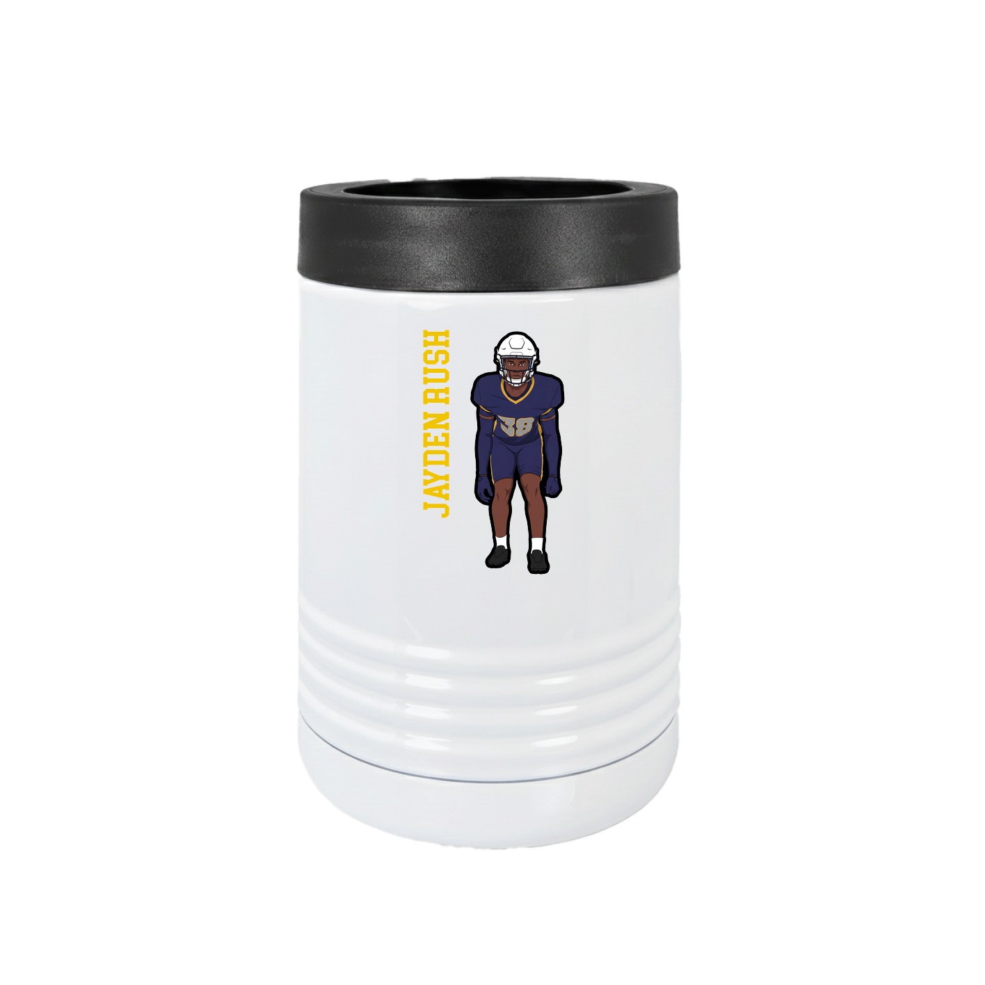 Beverage Holder — Name Vertical in White