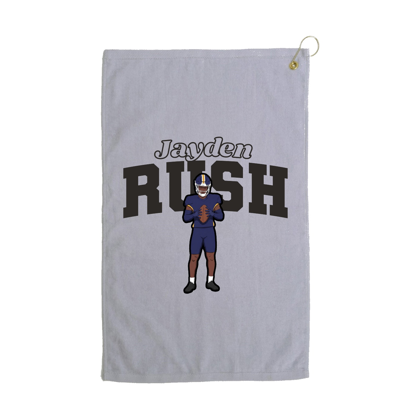 Golf Towel — Name Arch in Grey