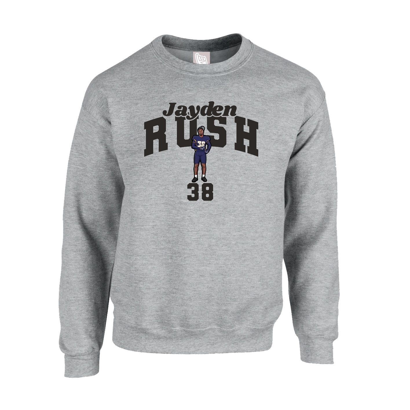 Fleece Crew — Signature Arch in Grey