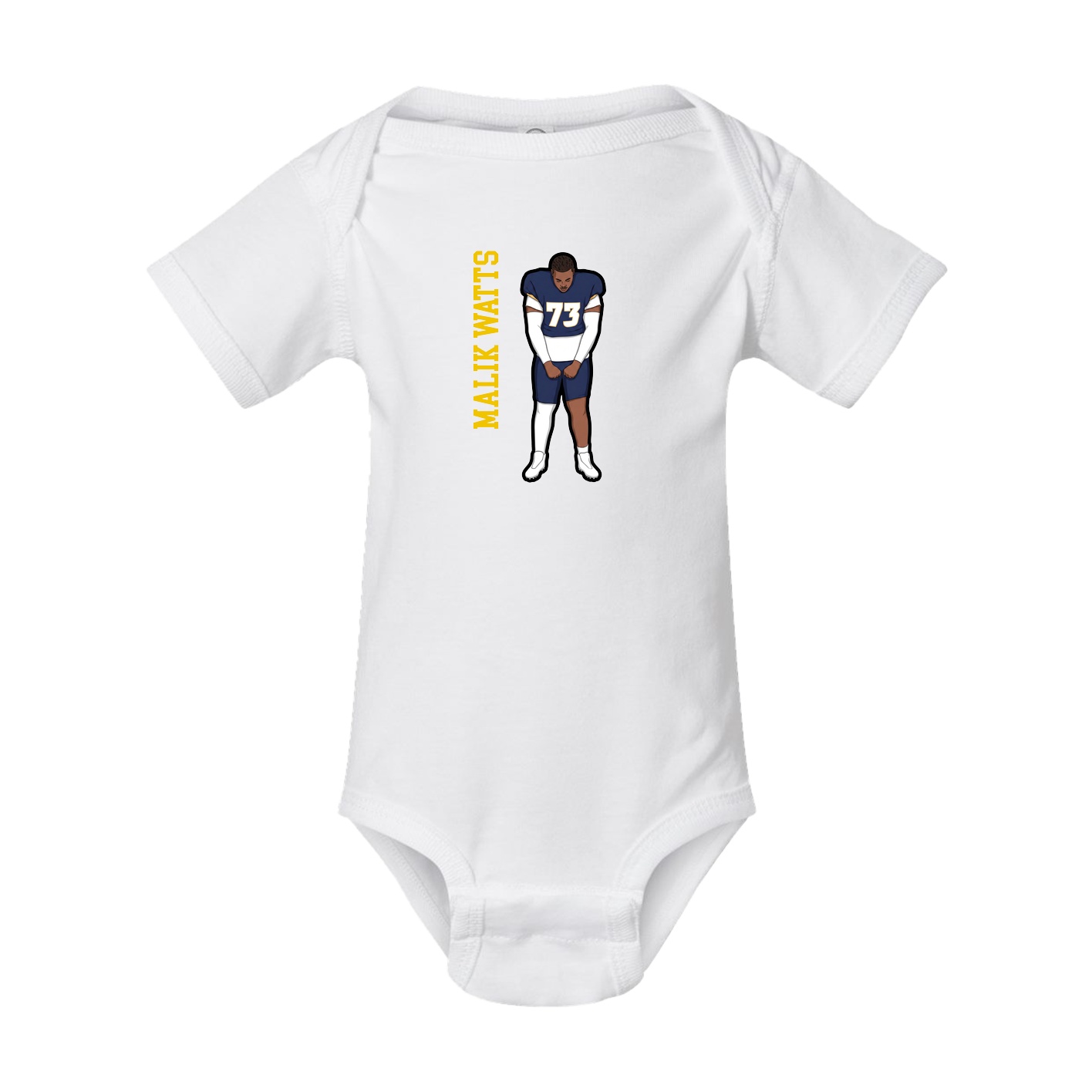 Baby Onesie — Name Vertical in White