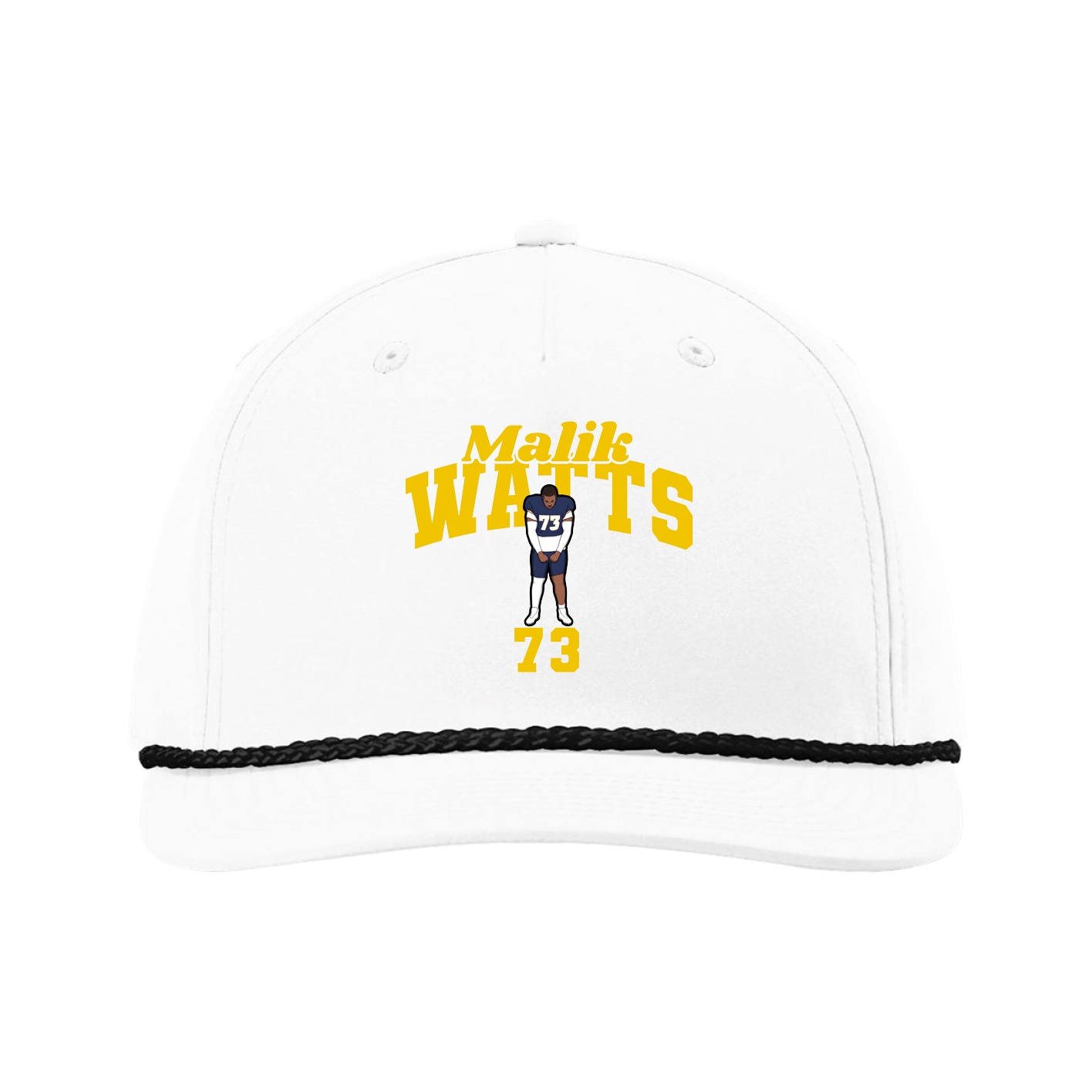 Five-Panel Classic Rope Cap — Signature Arch in White