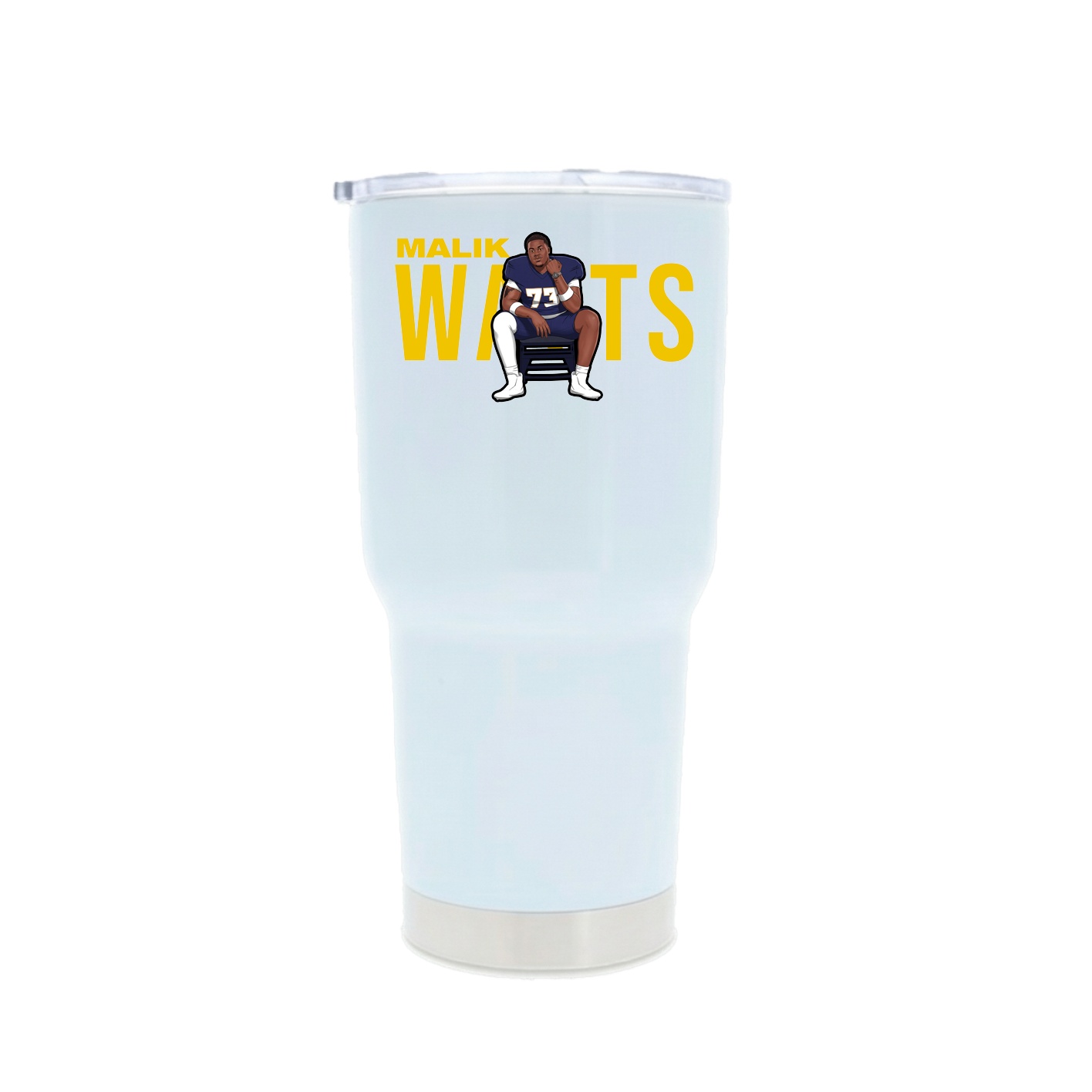 30oz Stainless Steel Tumbler — Player Name in White