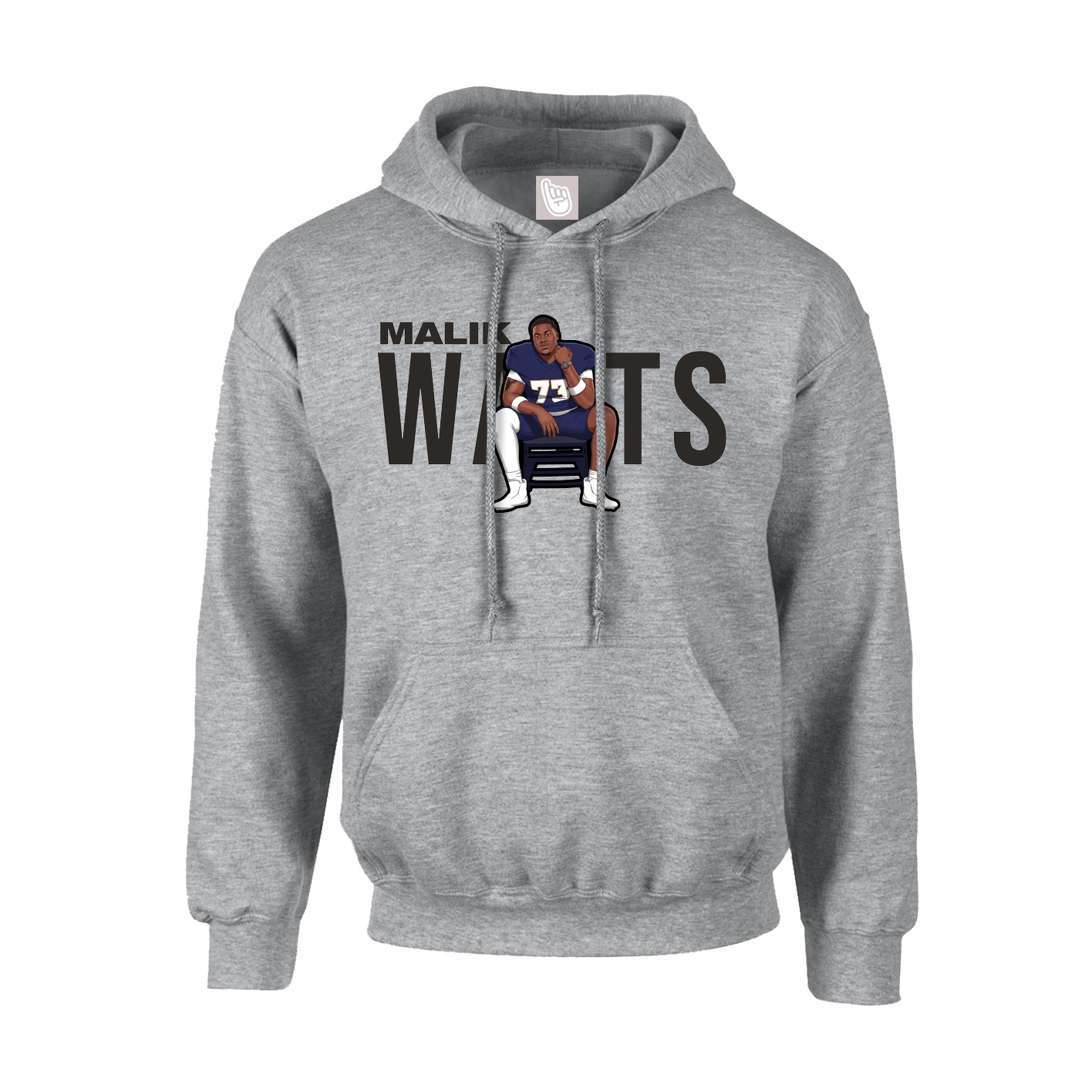 Hoodie — Player Name in Grey