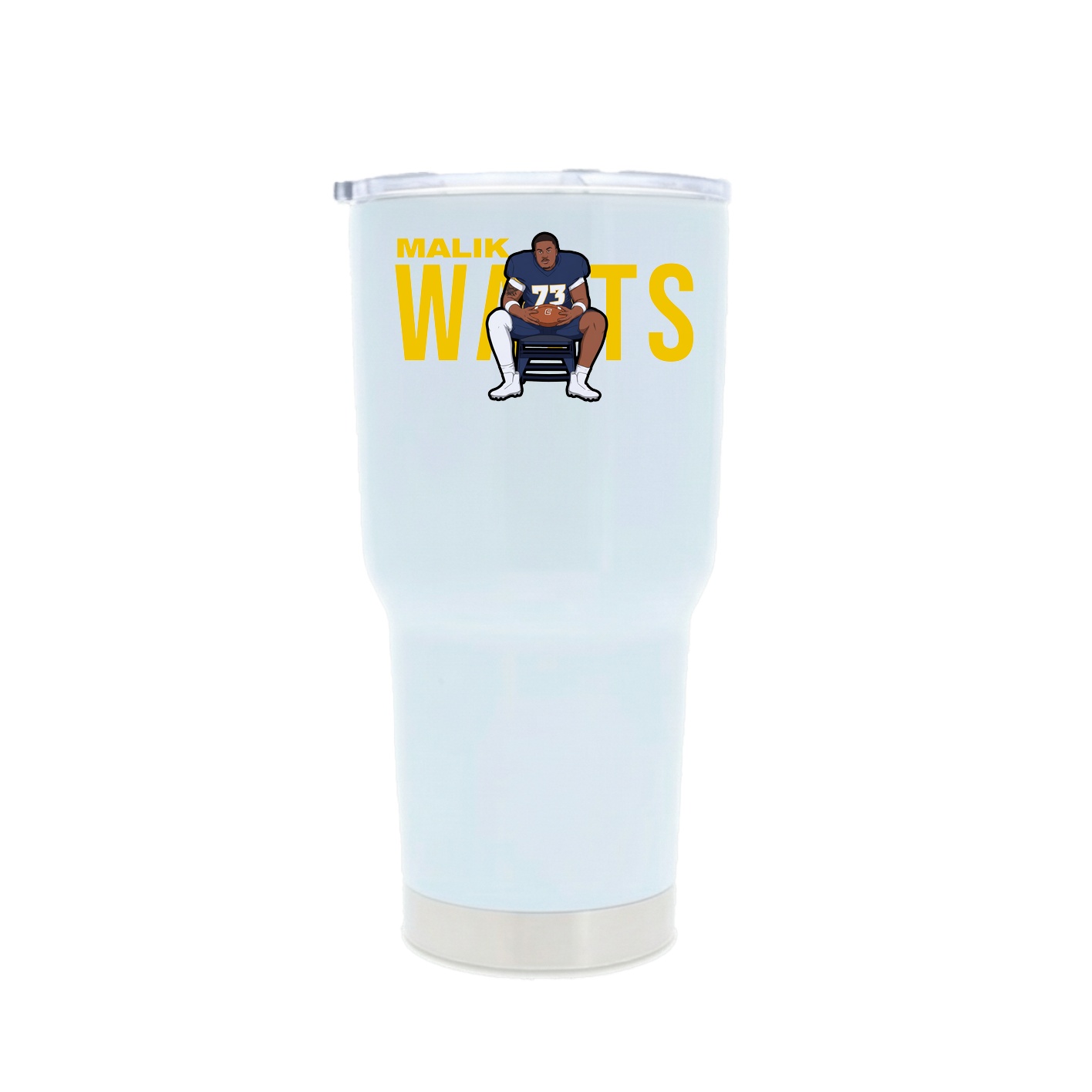 30oz Stainless Steel Tumbler — Player Name in White