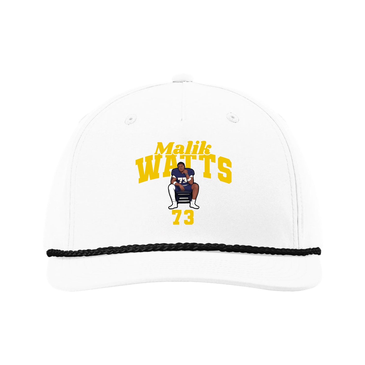 Five-Panel Classic Rope Cap — Signature Arch in White