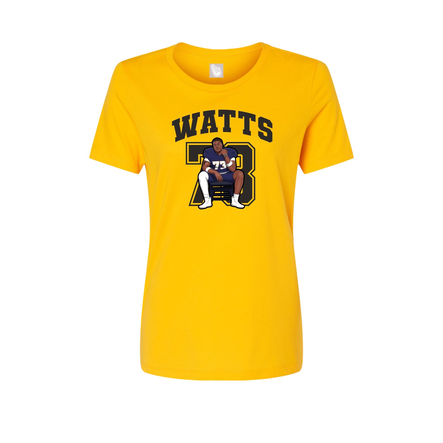 Fitted Women's Tee — Number in Gold