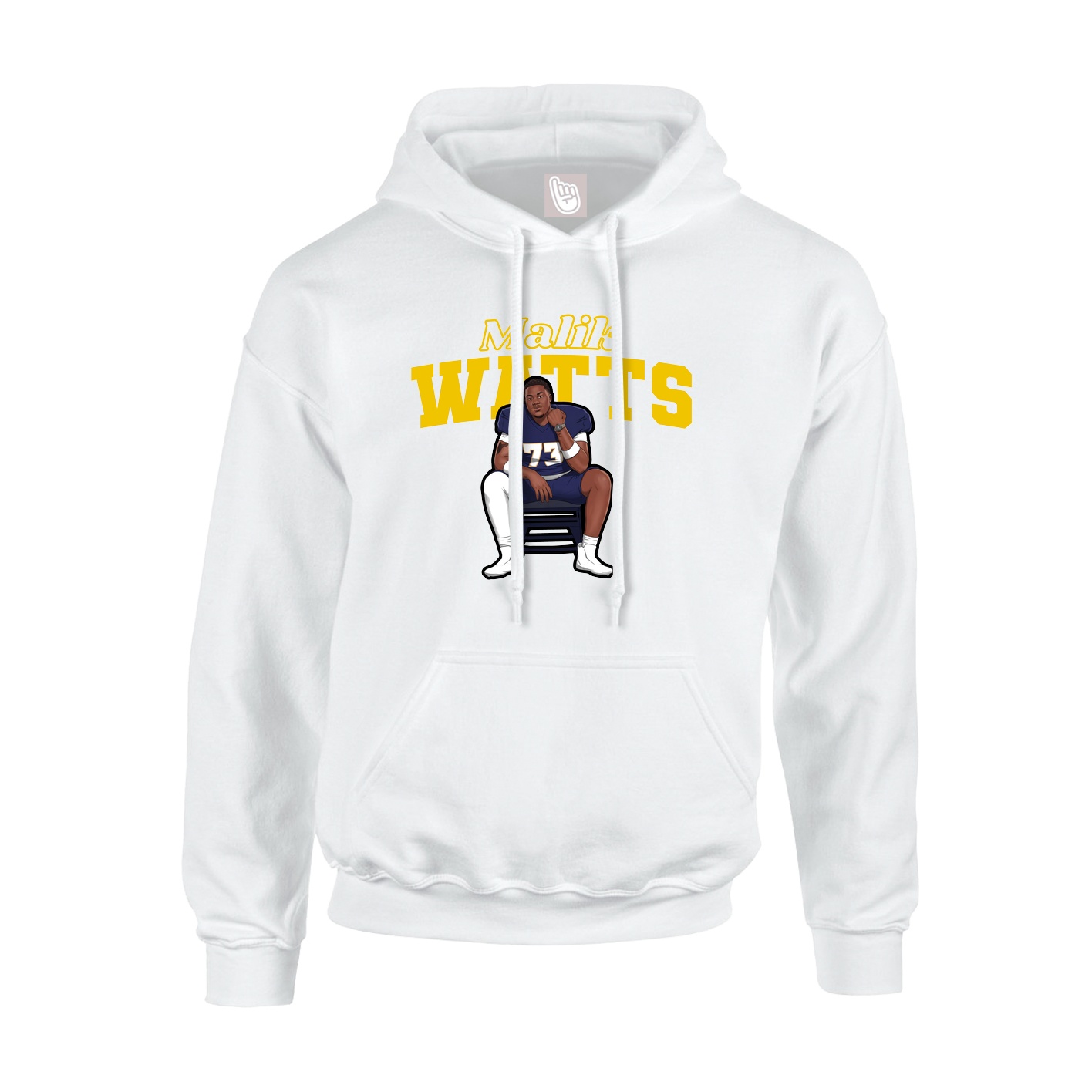 Youth Hoodie — Name Arch in White