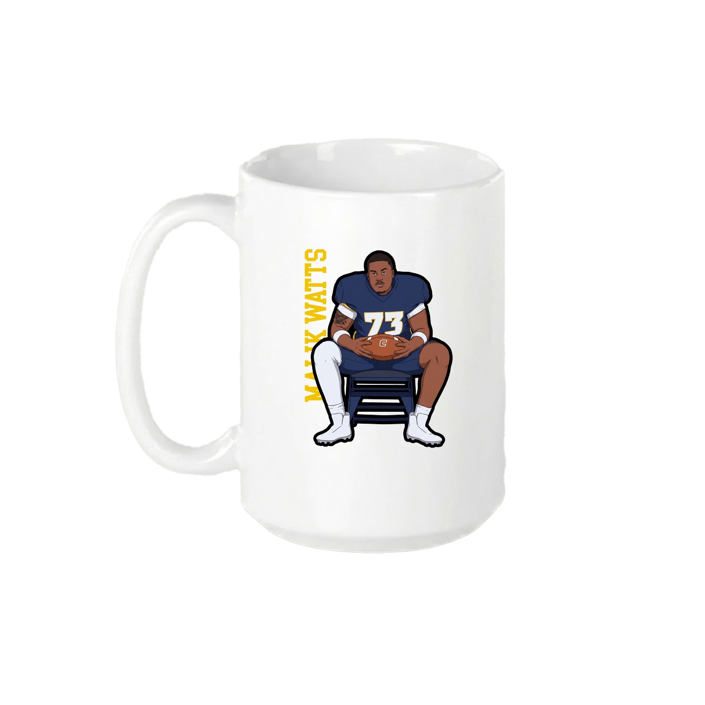 15oz Coffee Mug — Name Vertical in White