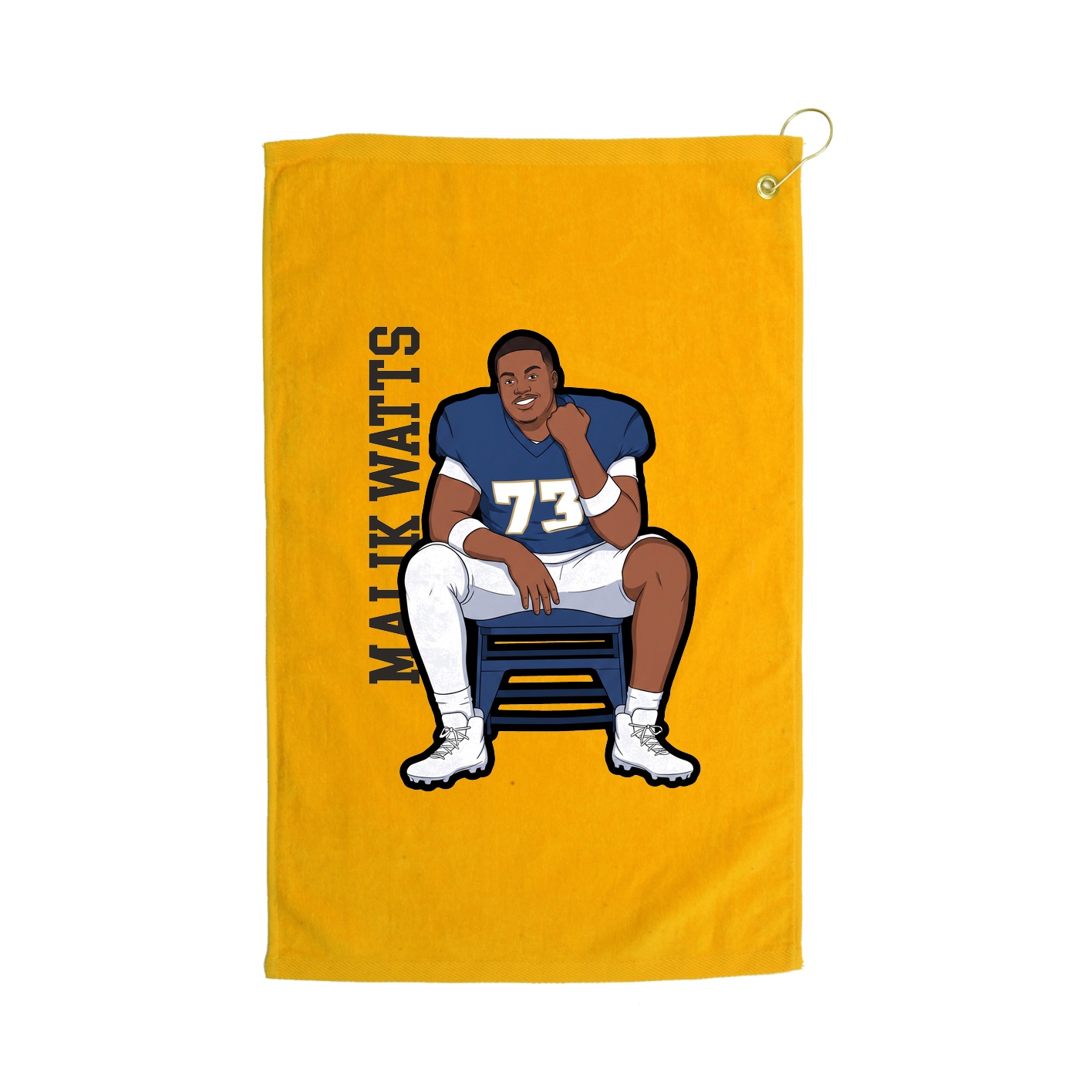 Golf Towel — Name Vertical in Gold