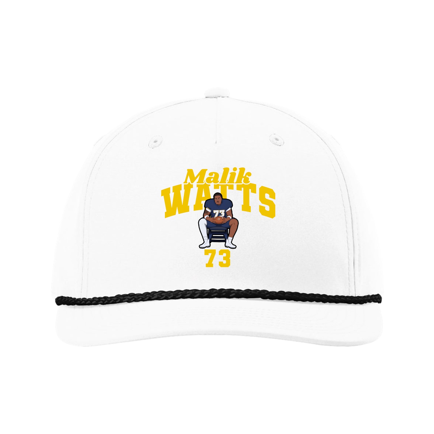 Five-Panel Classic Rope Cap — Signature Arch in White