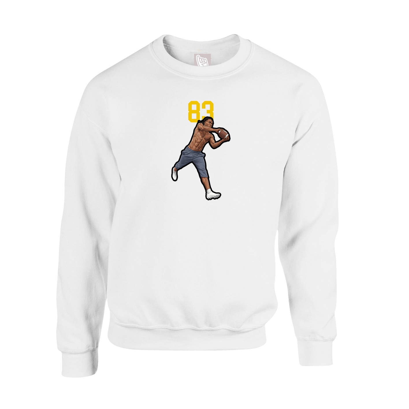 Fleece Crew — Number Top in White