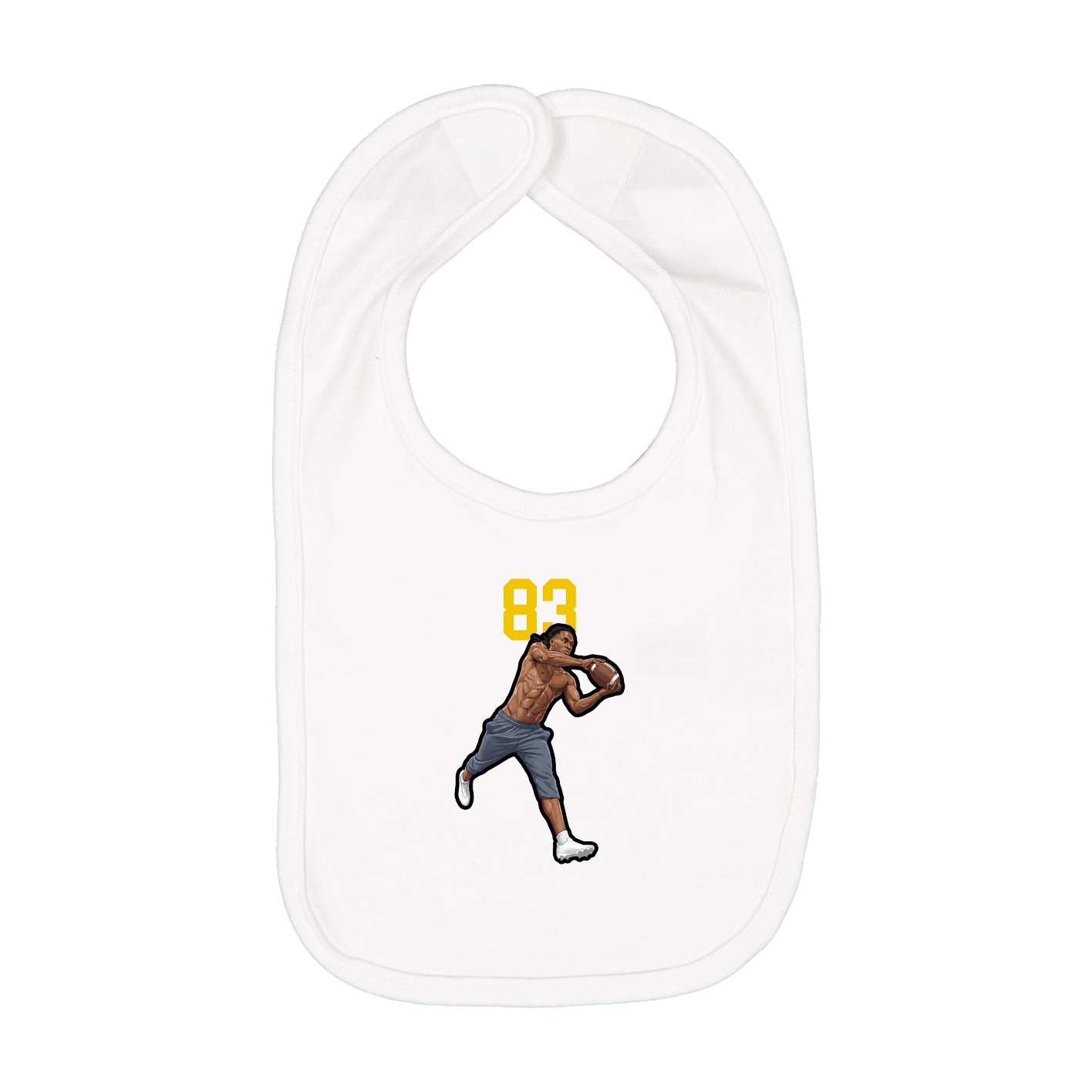 Infant Bib — Number Top in White