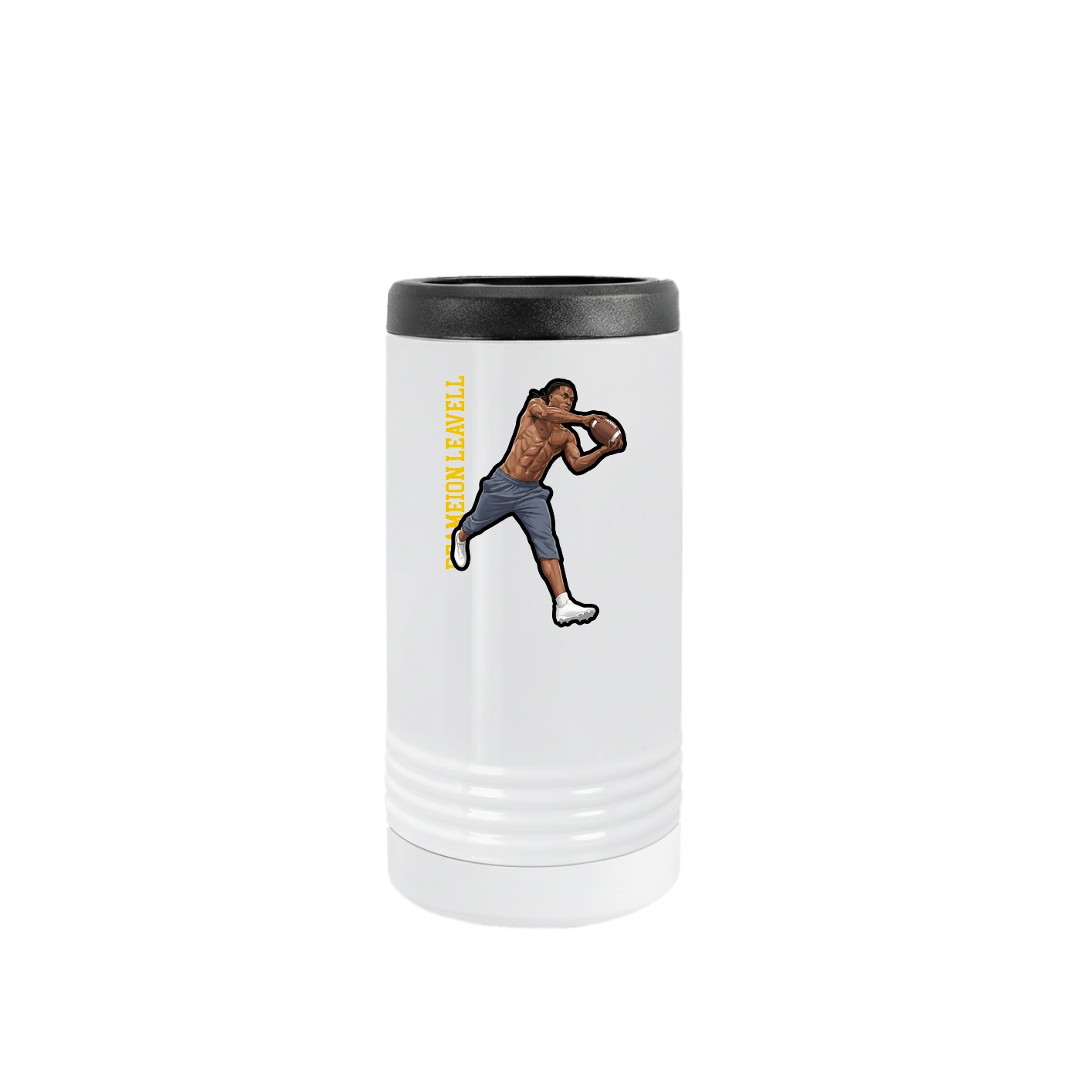 Slim Beverage Holder — Name Vertical in White