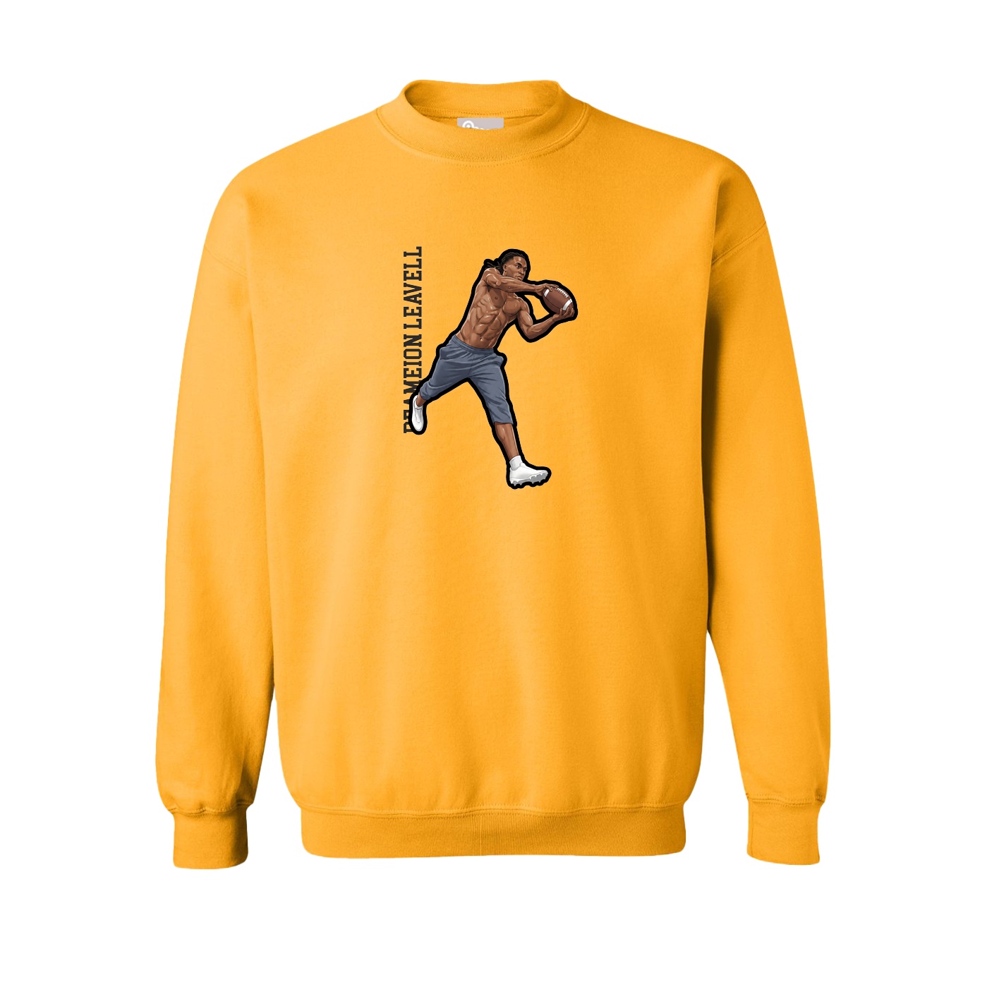 Fleece Crew — Name Vertical in Gold