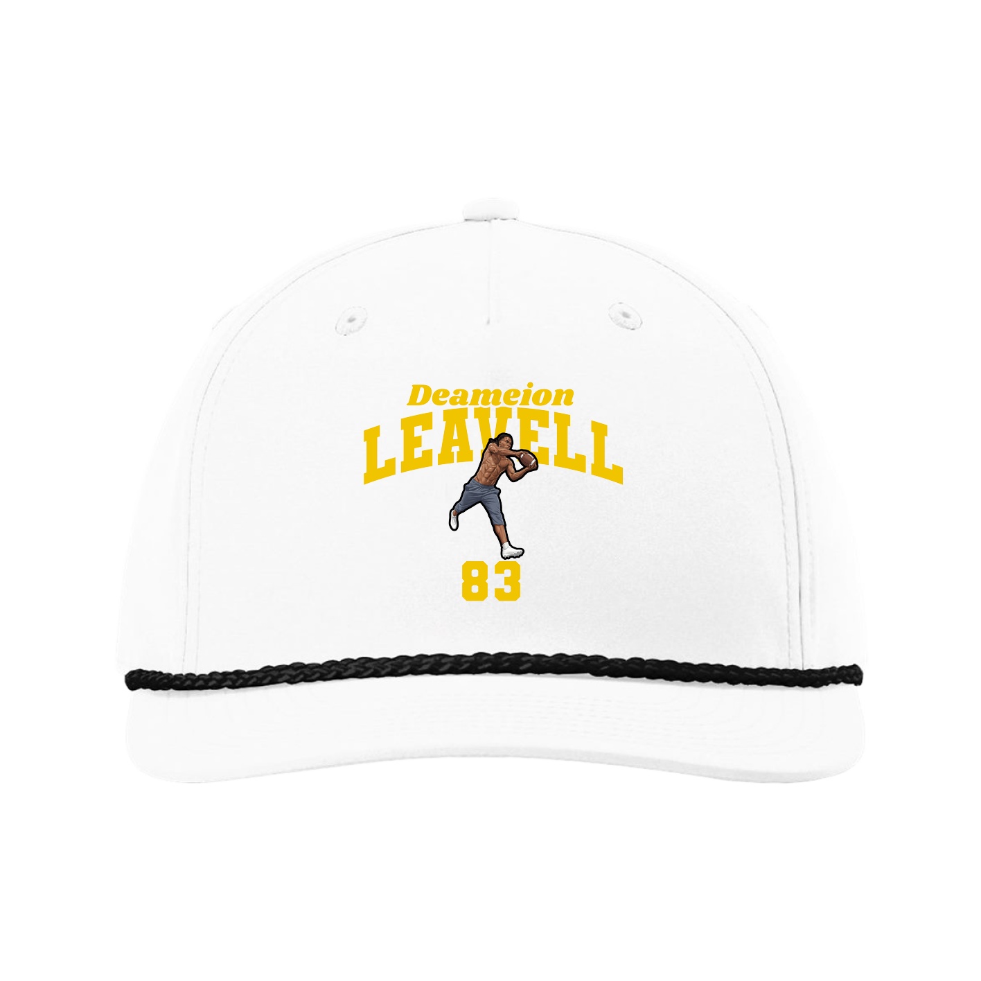 Five-Panel Classic Rope Cap — Signature Arch in White
