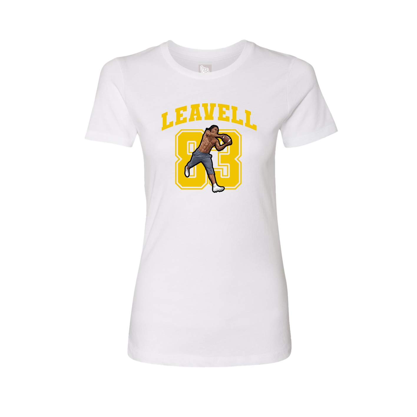 Fitted Women's Tee — Number in White