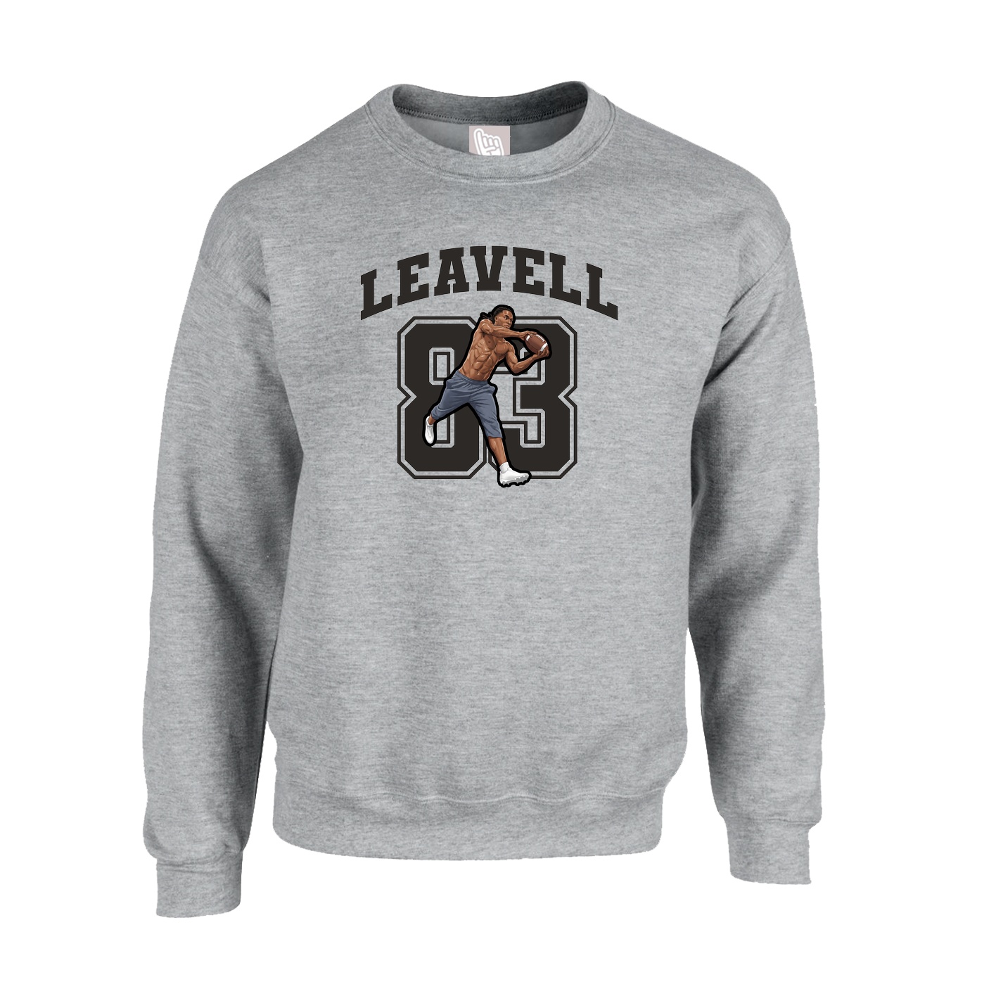Fleece Crew — Number in Grey