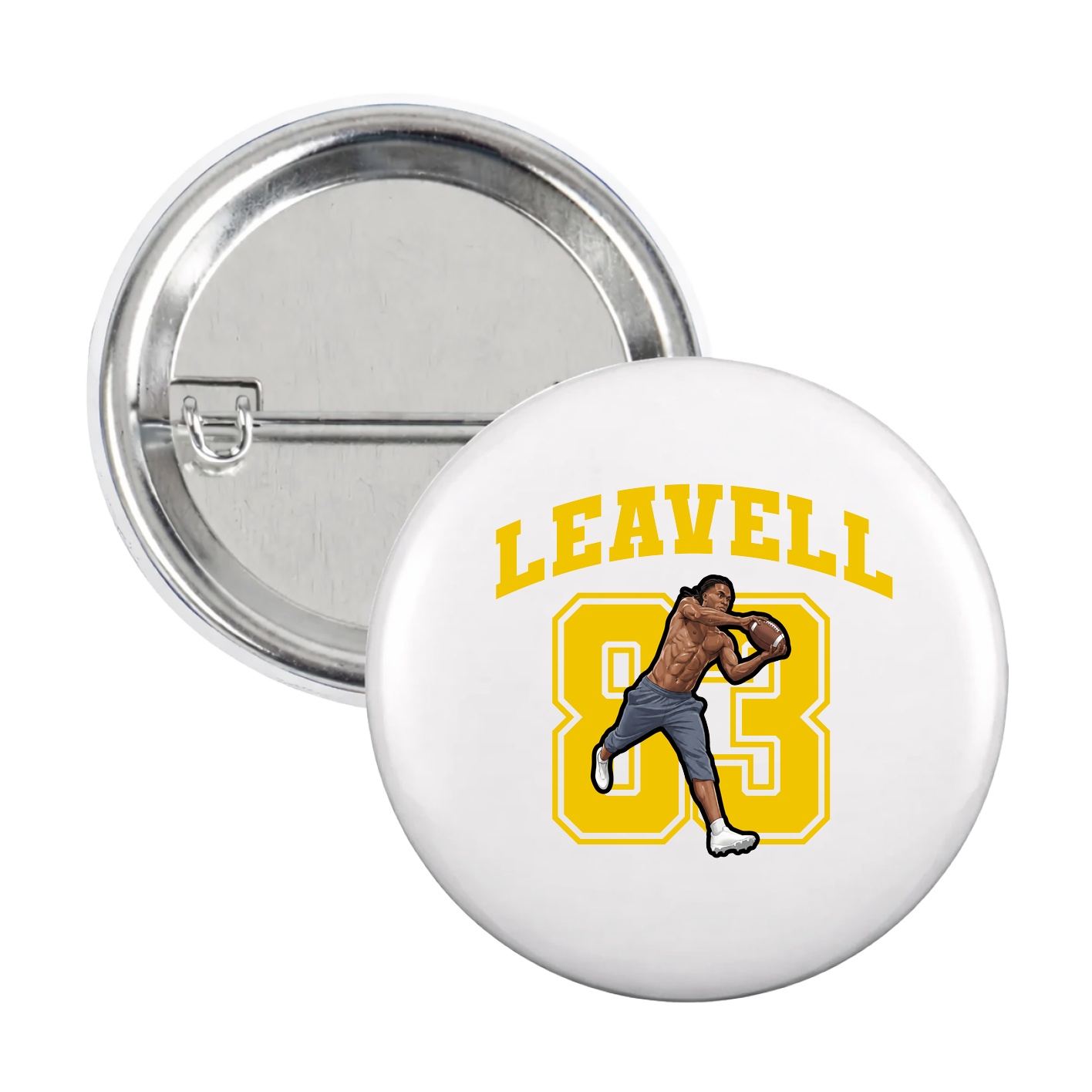 Game Day Button — Number in White