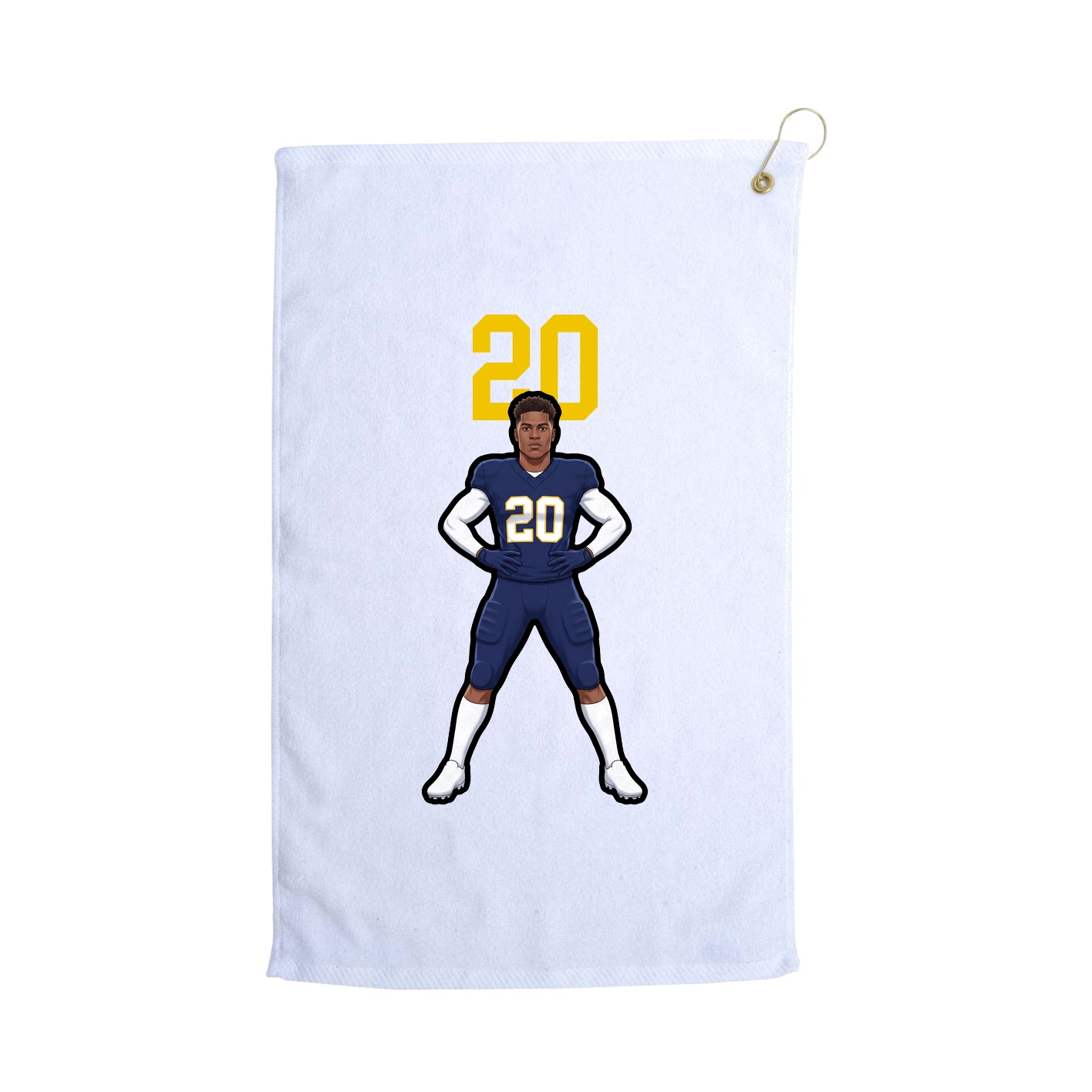 Golf Towel — Number Top in White