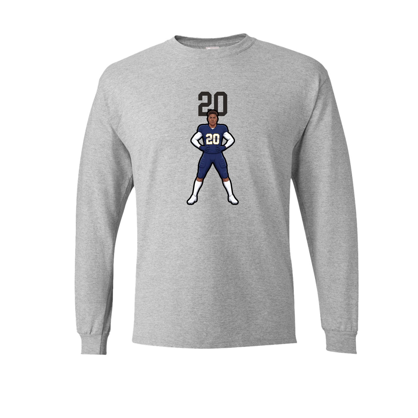 Long Sleeve Tee — Number Top in Grey