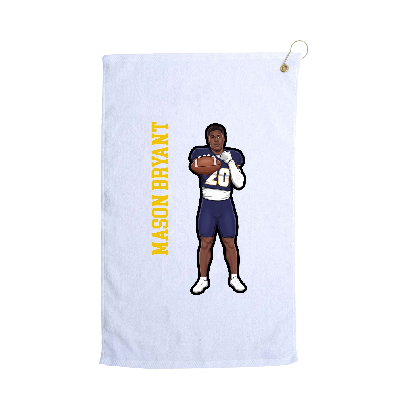 Golf Towel — Name Vertical in White