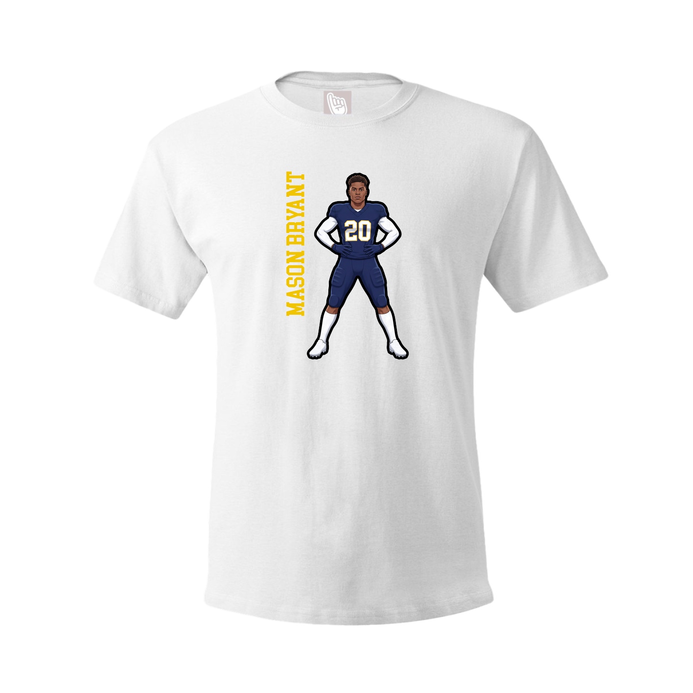 Tee — Name Vertical in White