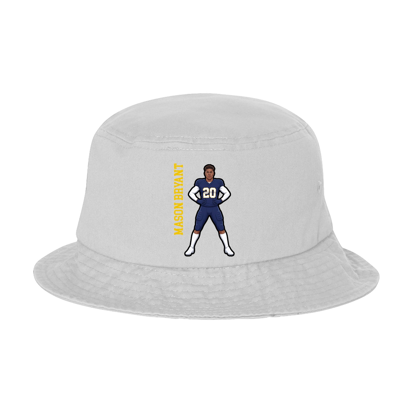 Bucket Cap — Name Vertical in White