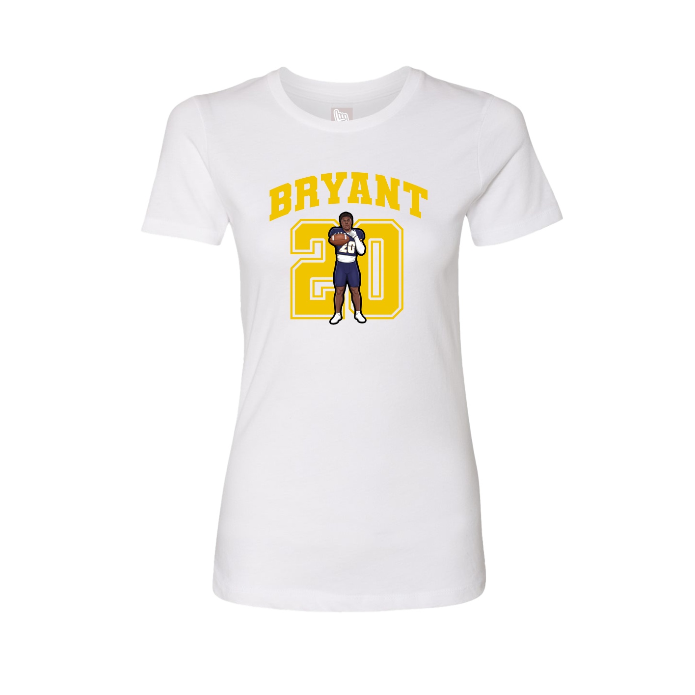 Fitted Women's Tee — Number in White
