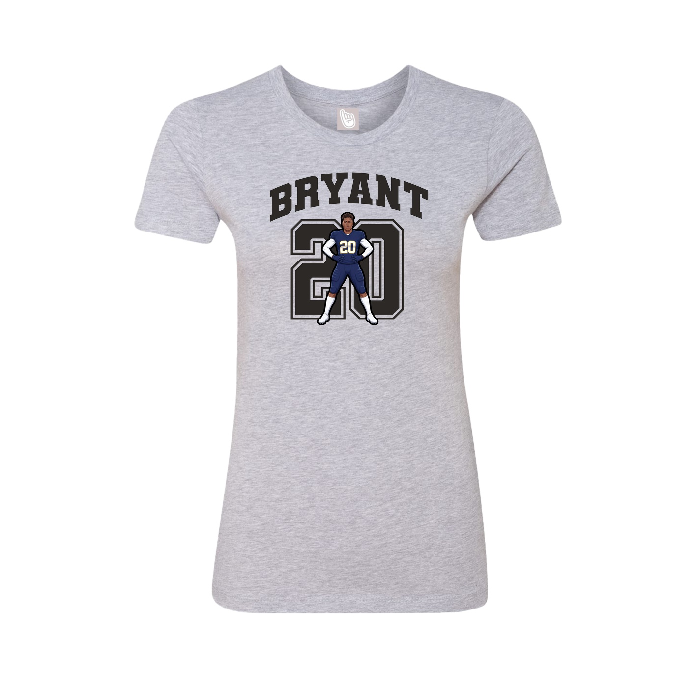 Fitted Women's Tee — Number in Grey