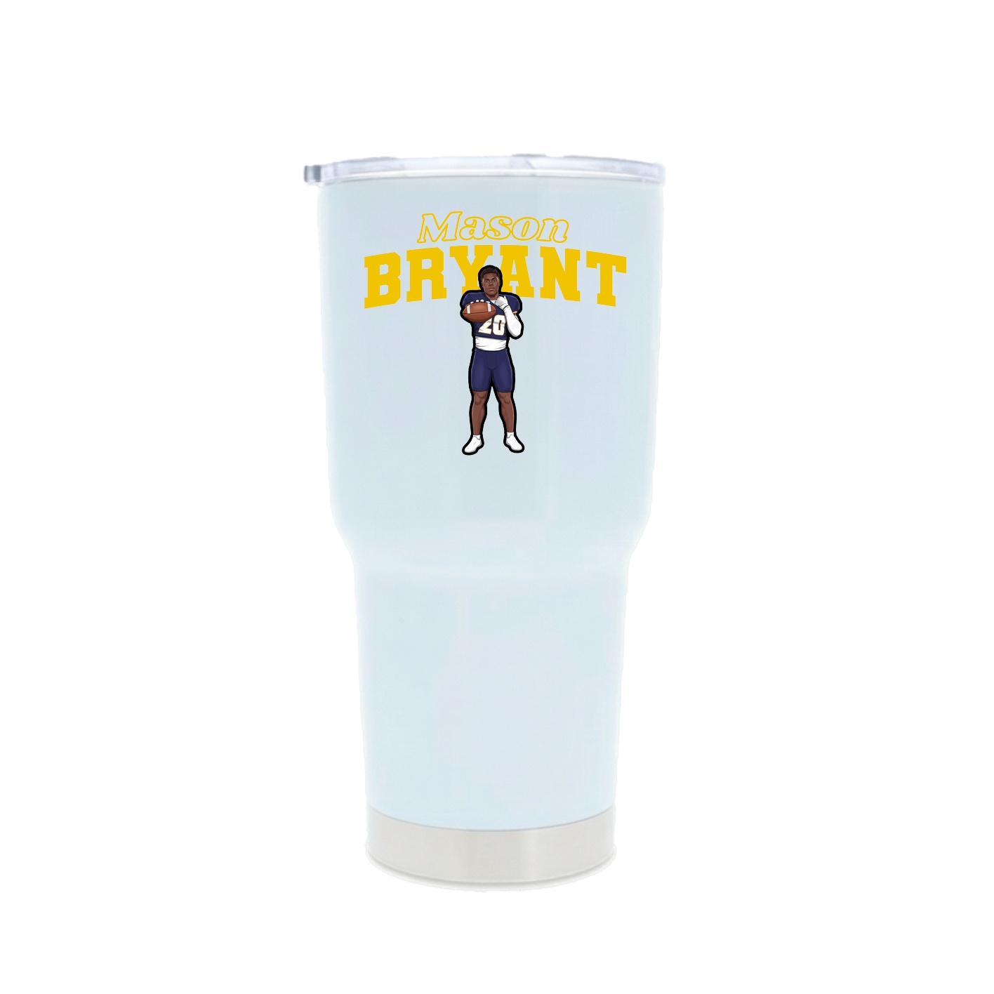 30oz Stainless Steel Tumbler — Name Arch in White