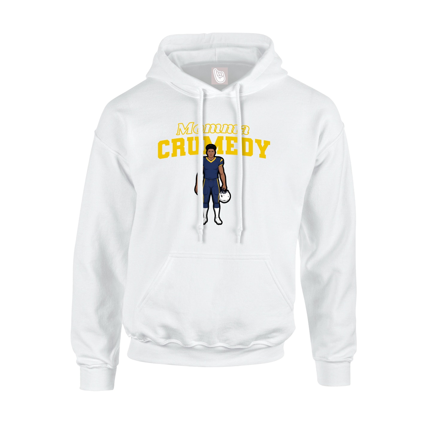 Youth Hoodie — Mothers Day Block in White