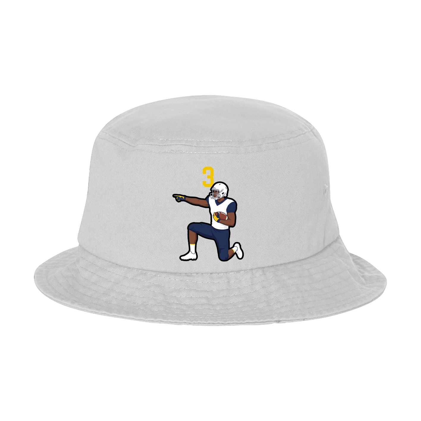 Bucket Cap — Number Top in White