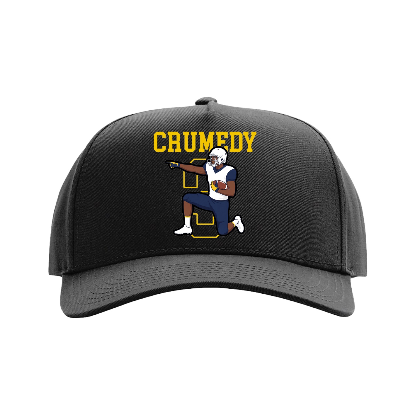 Full Fabric Five-Panel Champ Cap — Shirsey in Black