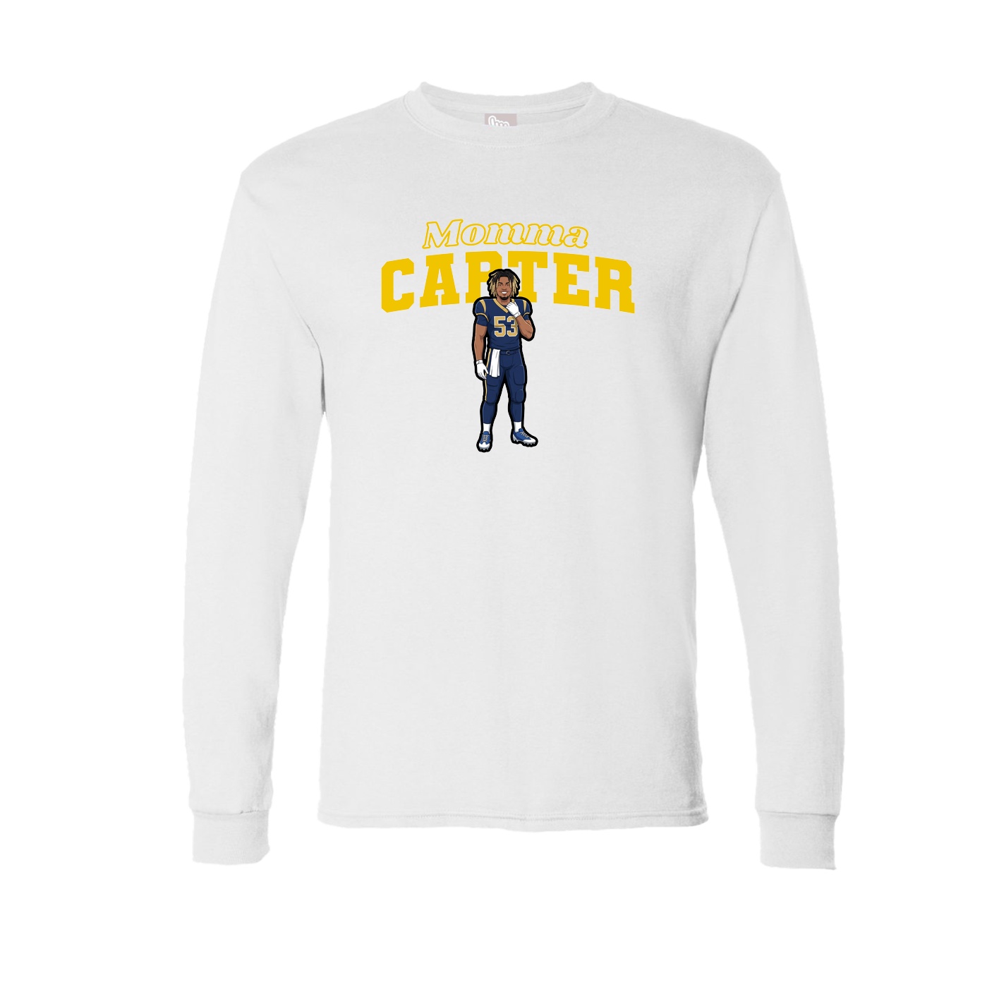 Long Sleeve Tee — Mothers Day Block in White