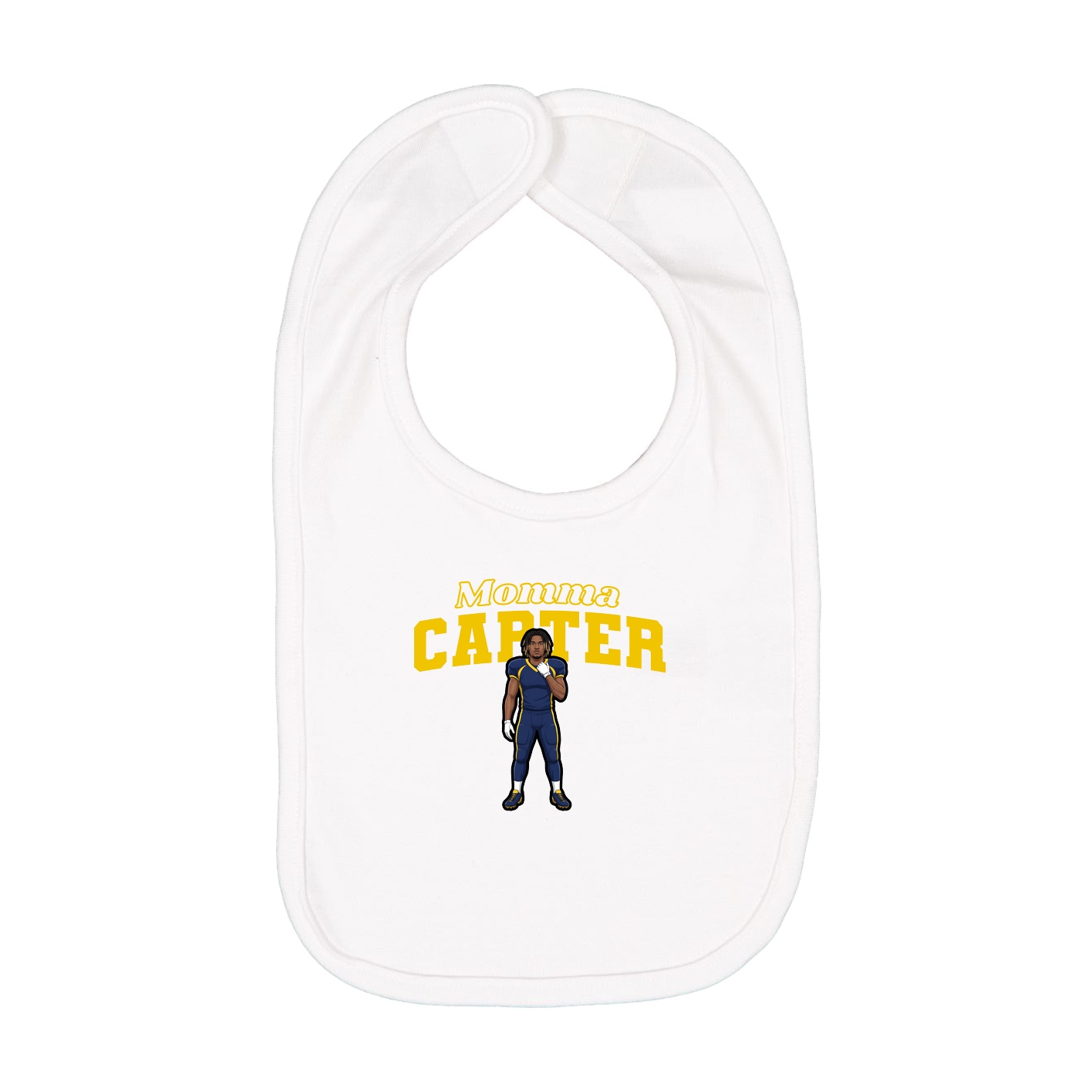Infant Bib — Mothers Day Block in White