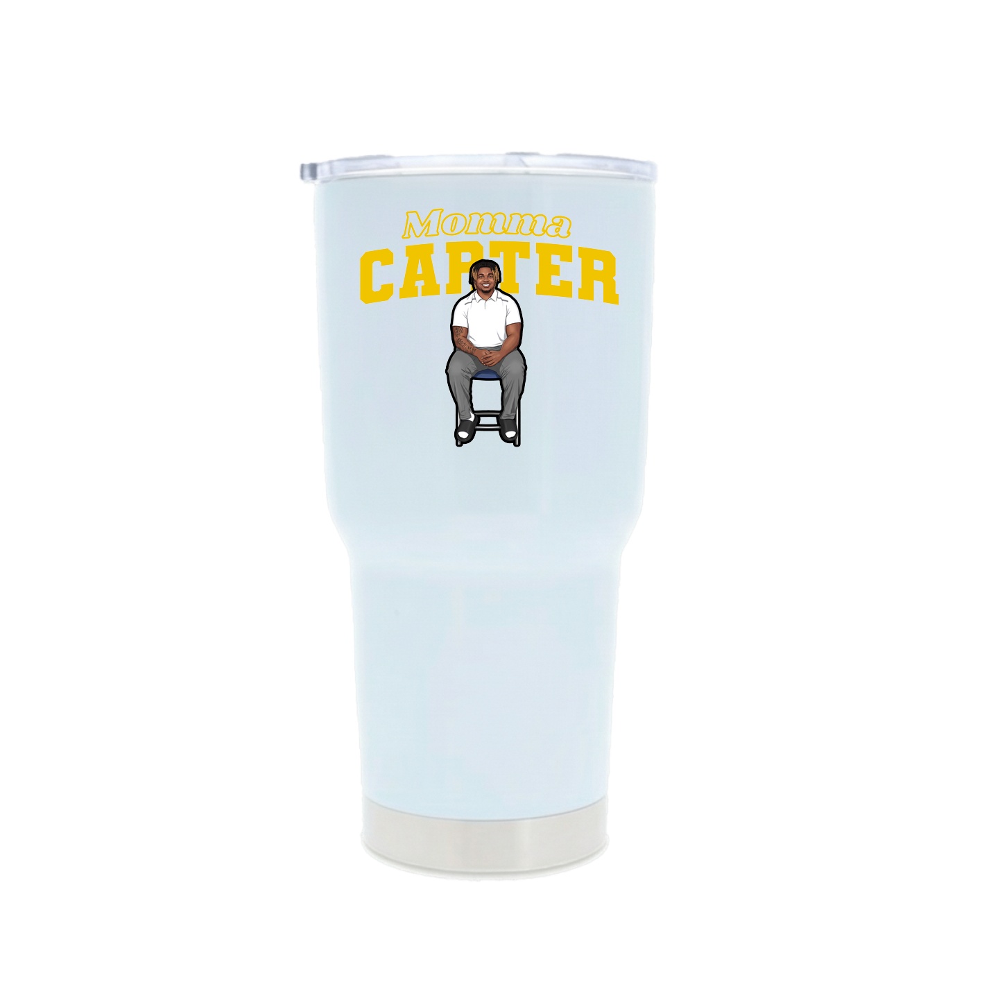30oz Stainless Steel Tumbler — Mothers Day Block in White