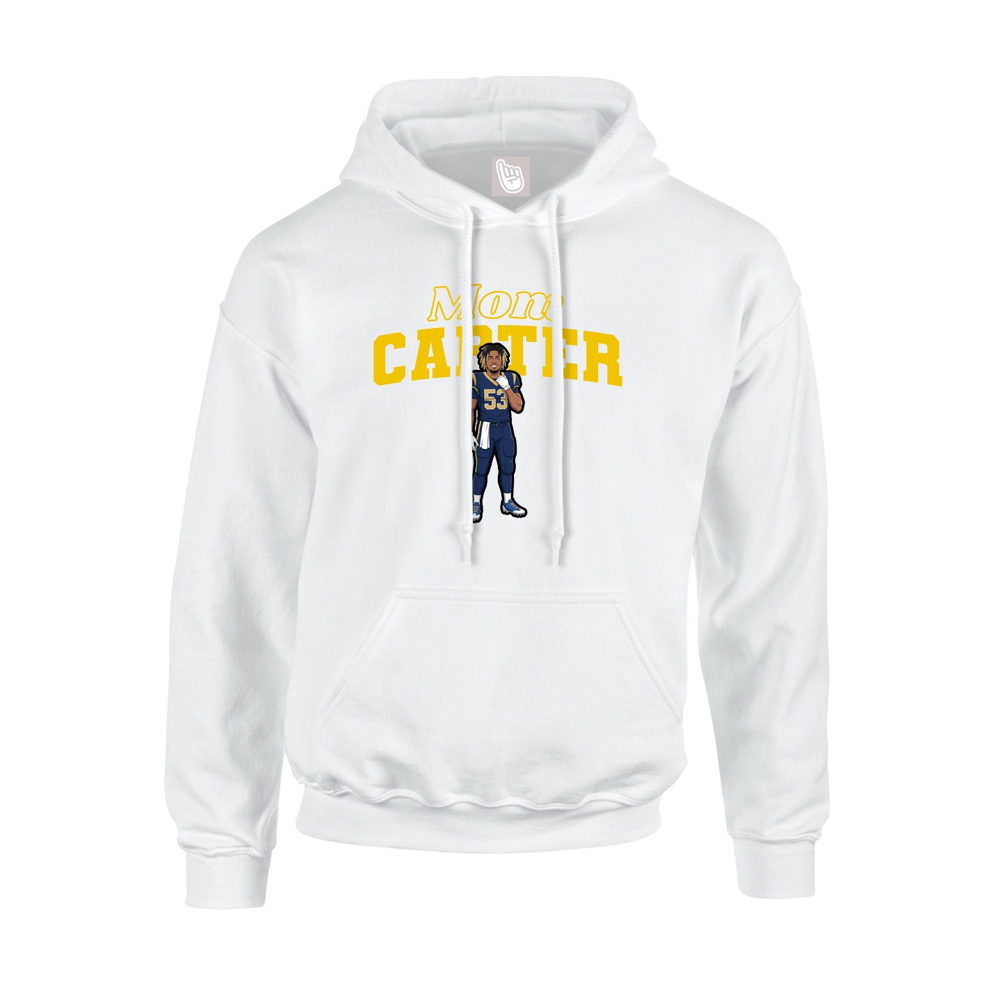 Hoodie — Mothers Day Block in White