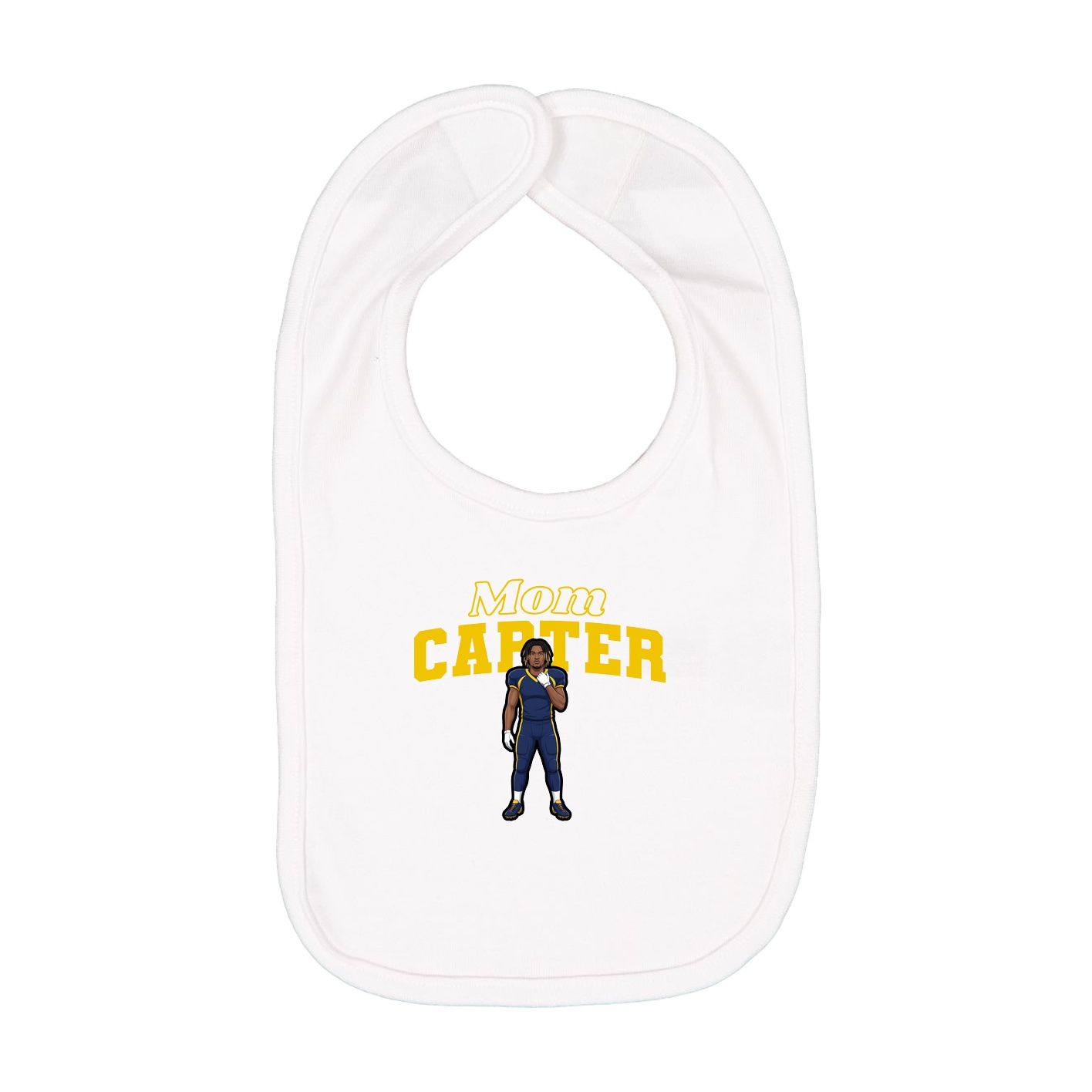 Infant Bib — Mothers Day Block in White