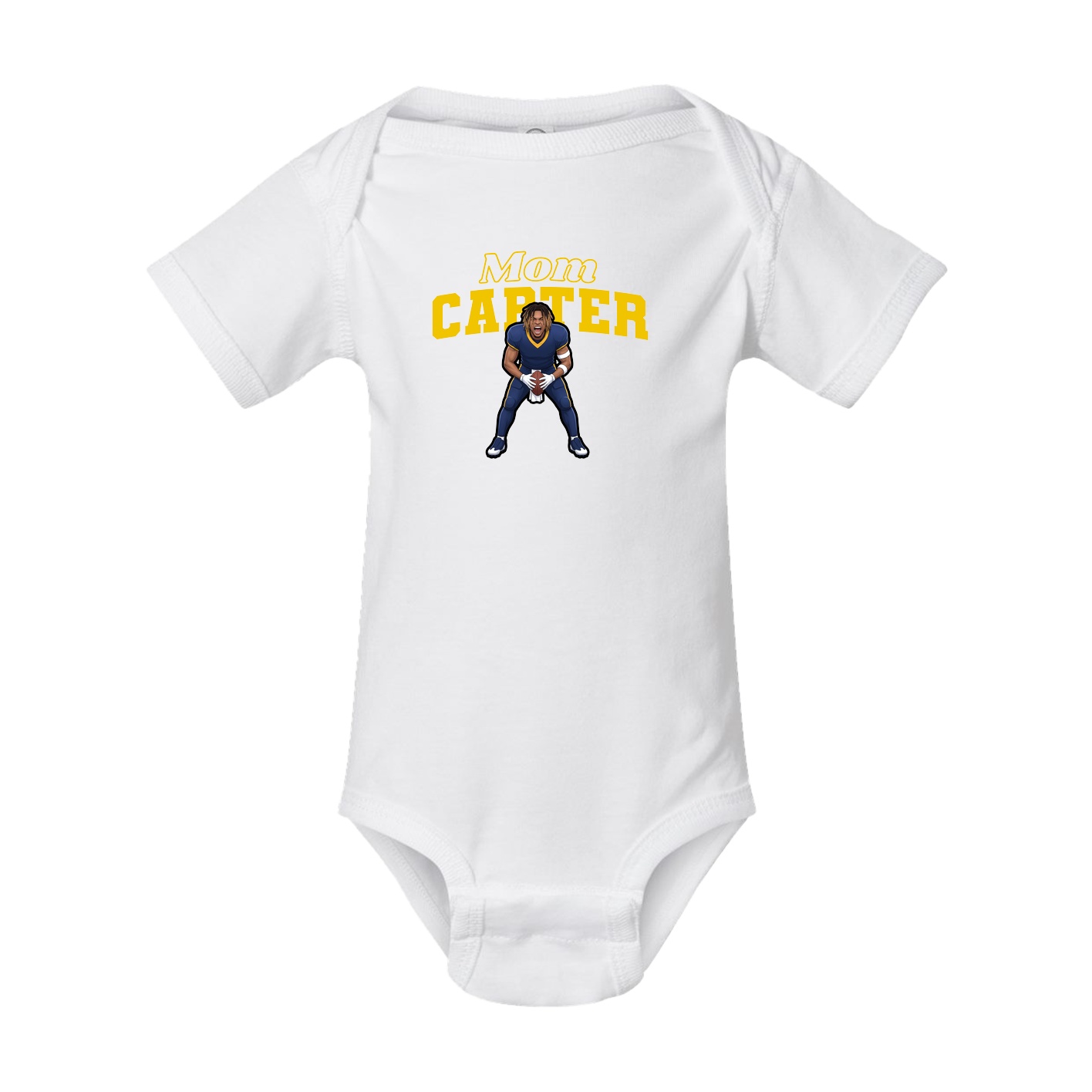 Baby Onesie — Mothers Day Block in White