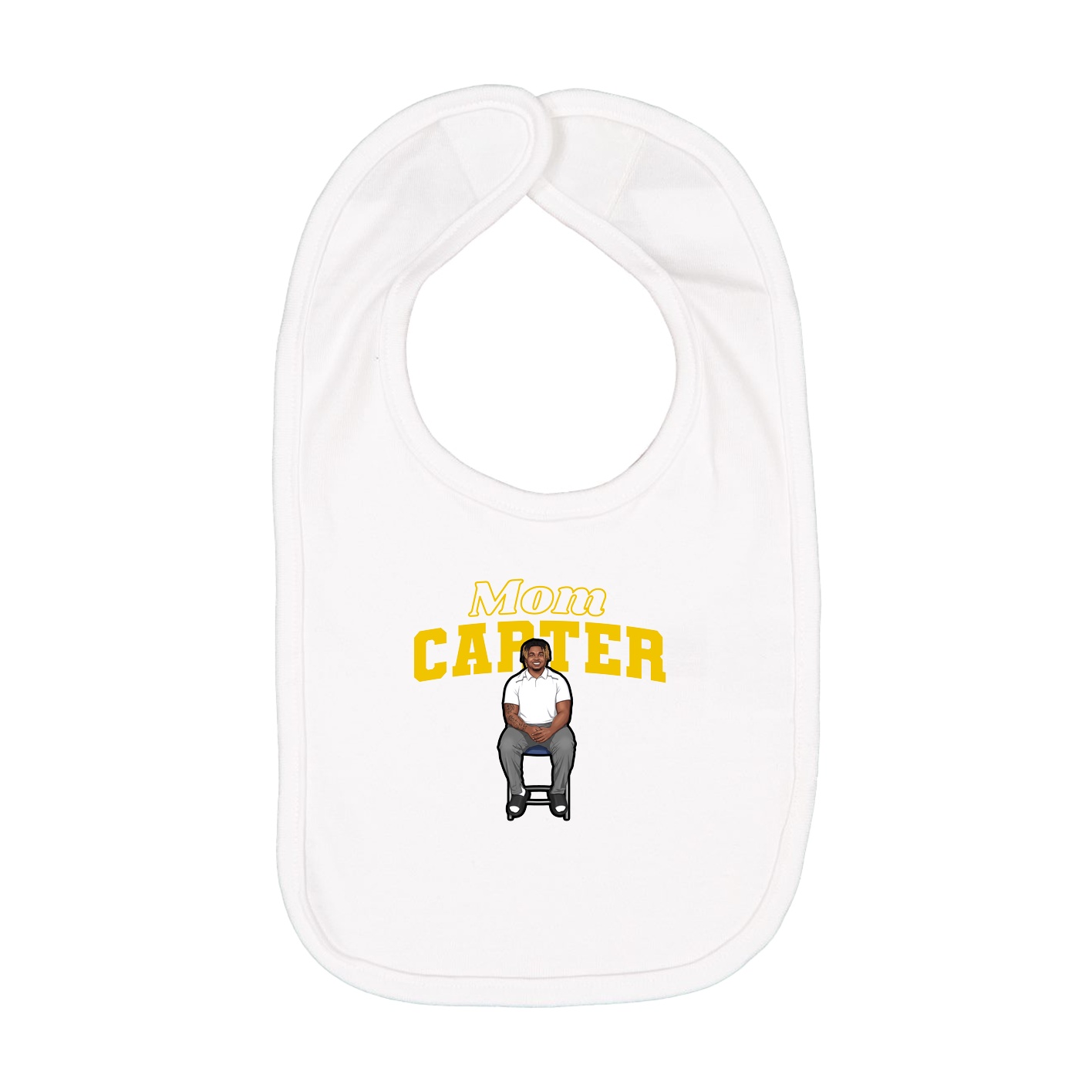 Infant Bib — Mothers Day Block in White