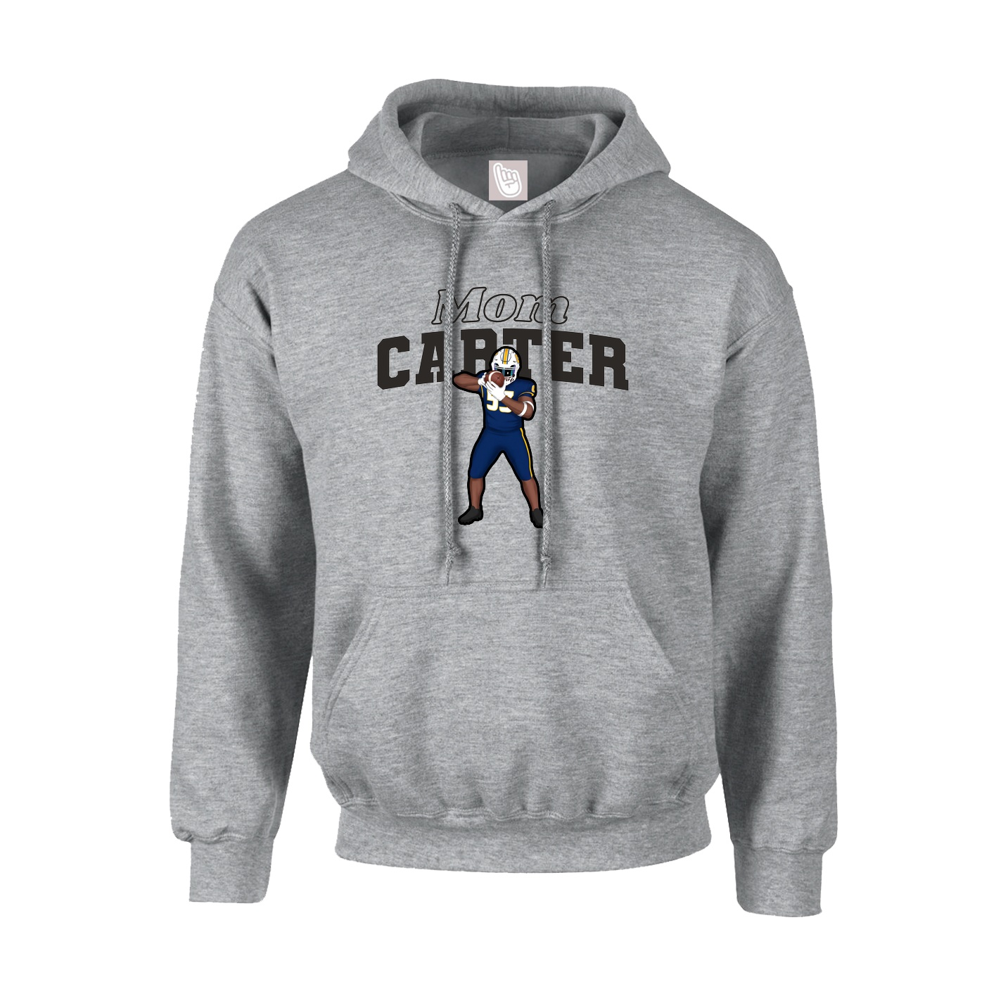 Youth Hoodie — Mothers Day Block in Grey