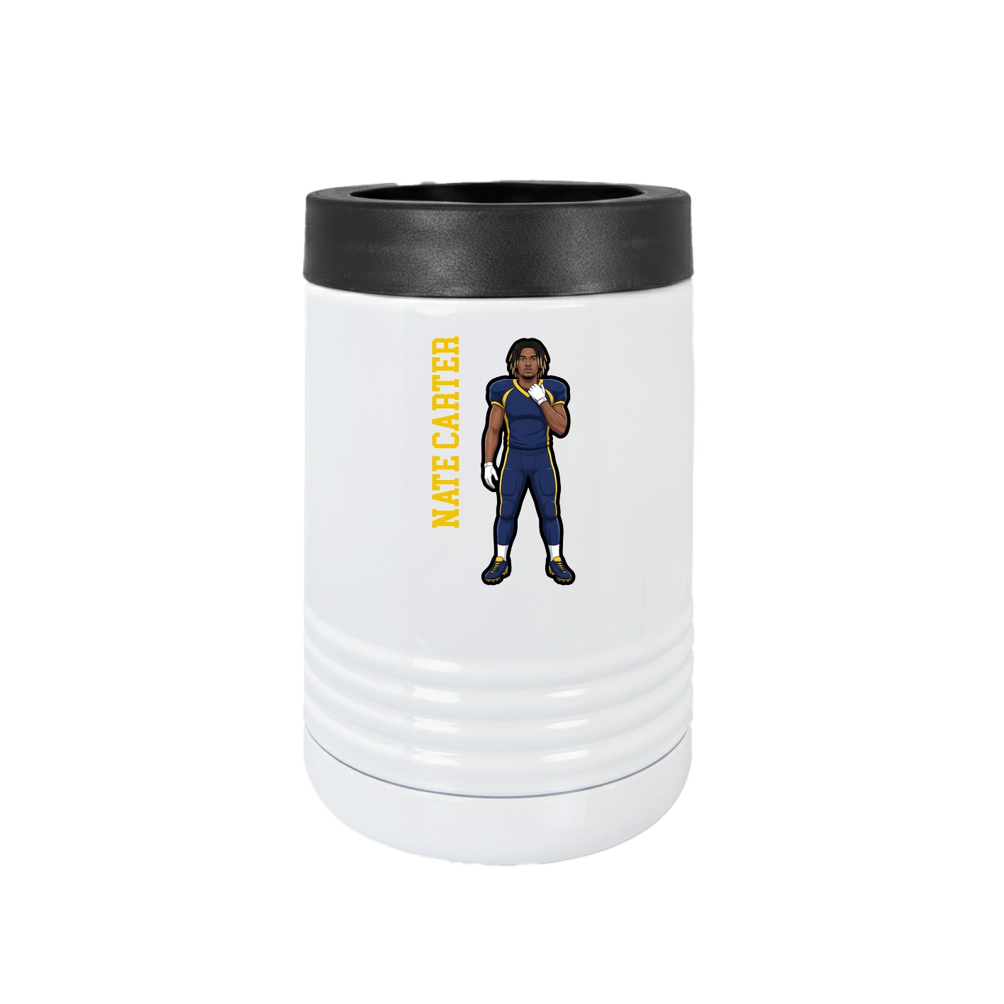 Beverage Holder — Name Vertical in White