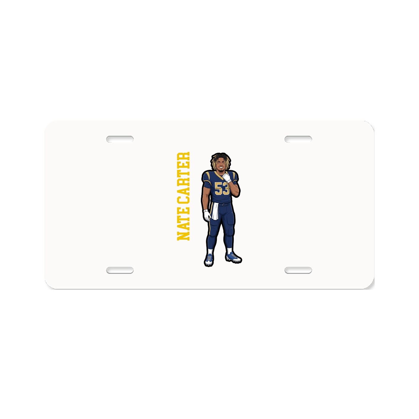 License Plate — Name Vertical in Classic