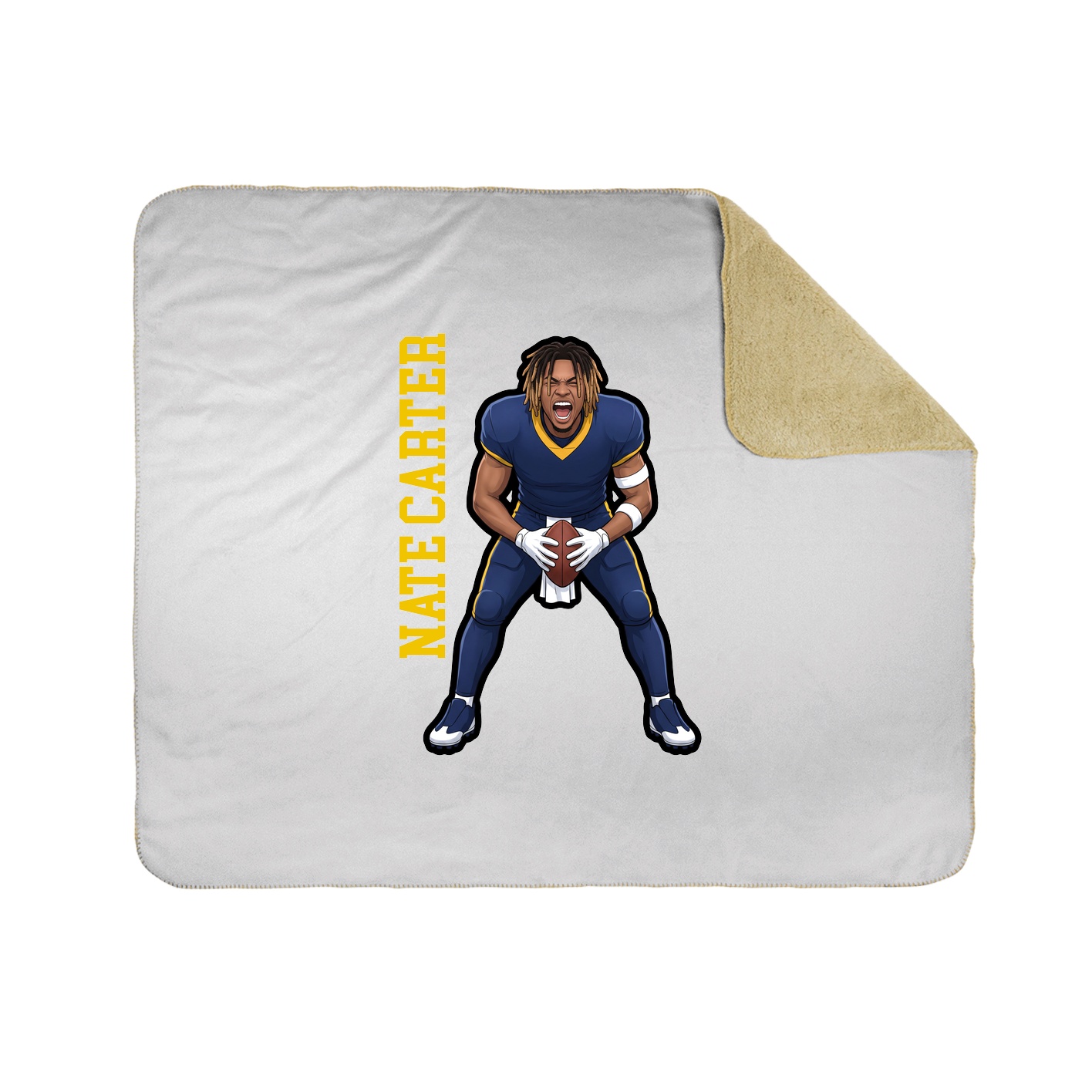 Throw Blanket — Name Vertical in White