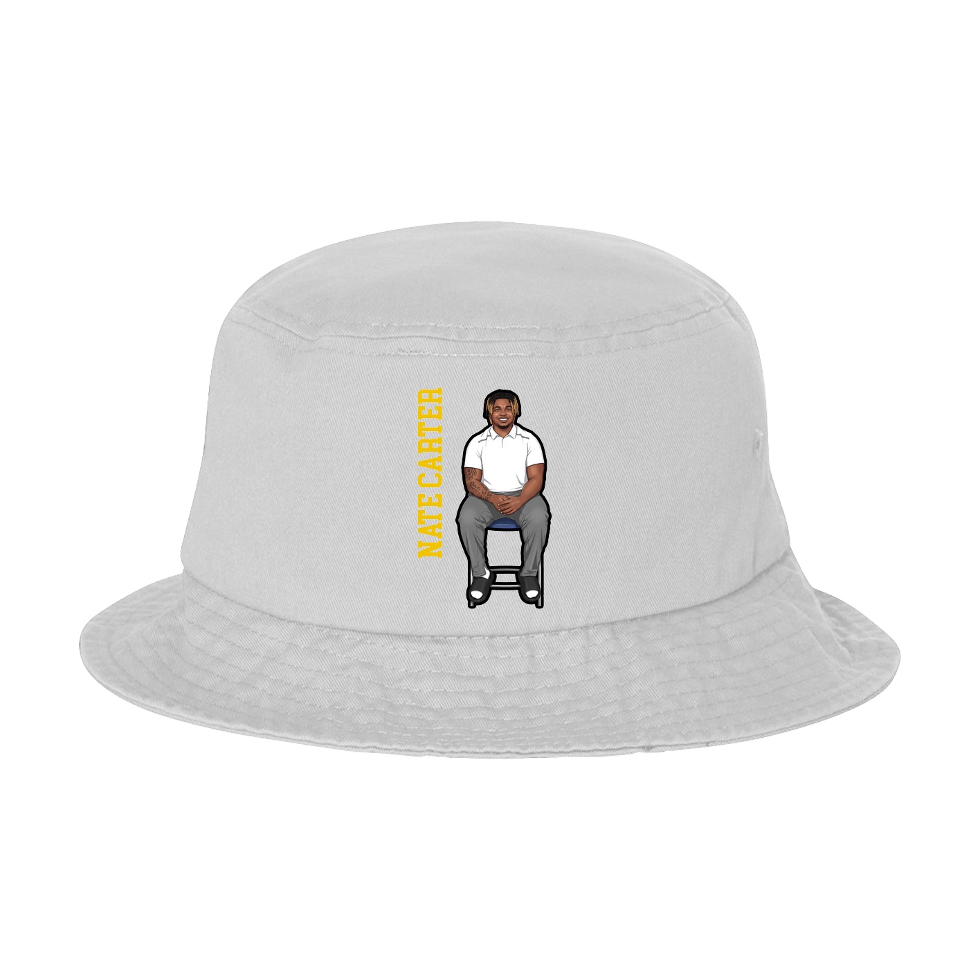 Bucket Cap — Name Vertical in White