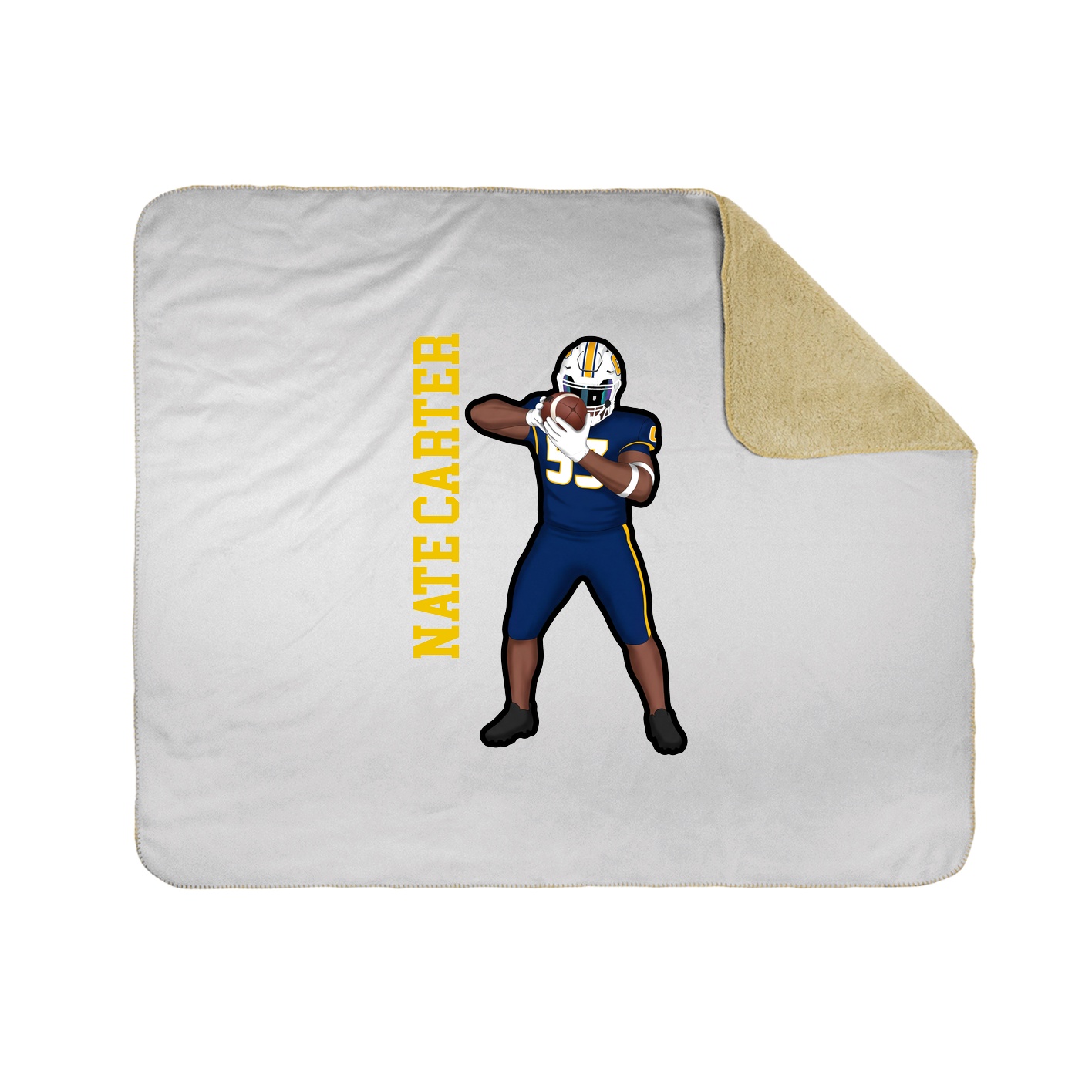 Throw Blanket — Name Vertical in White