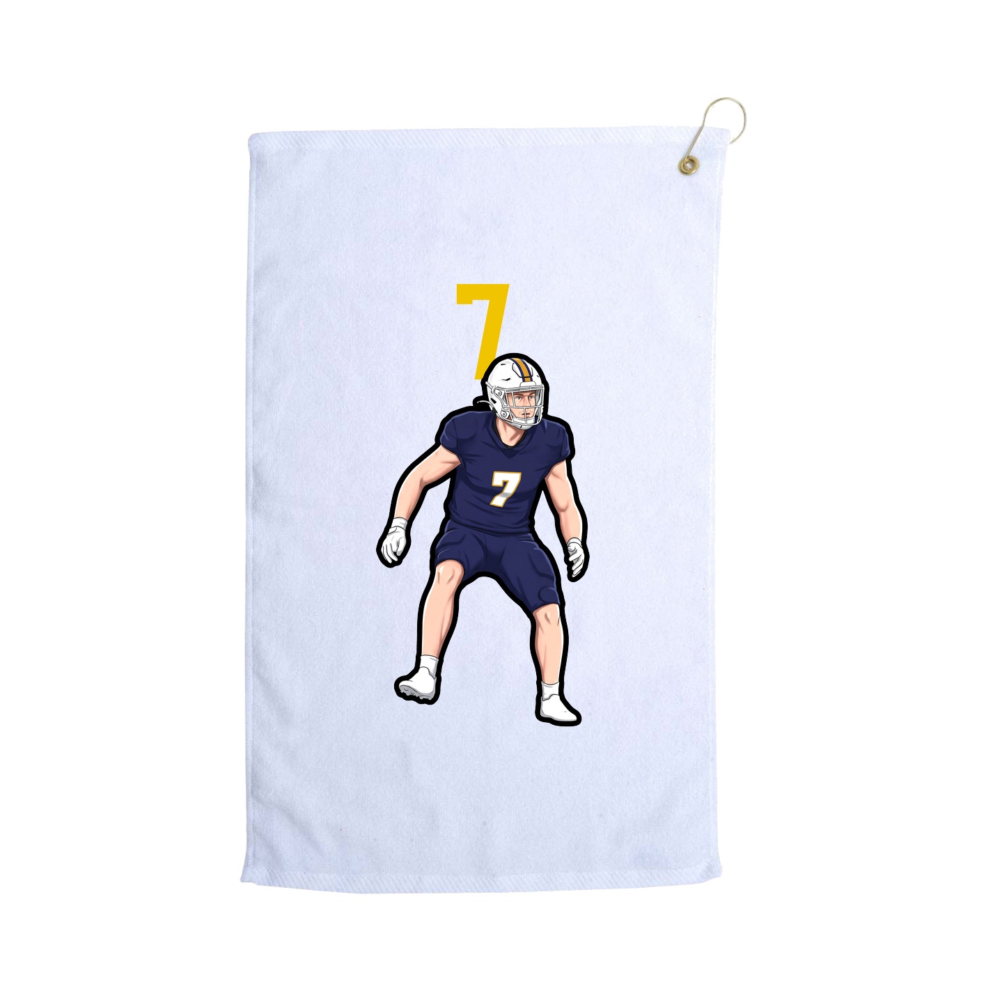 Golf Towel — Number Top in White